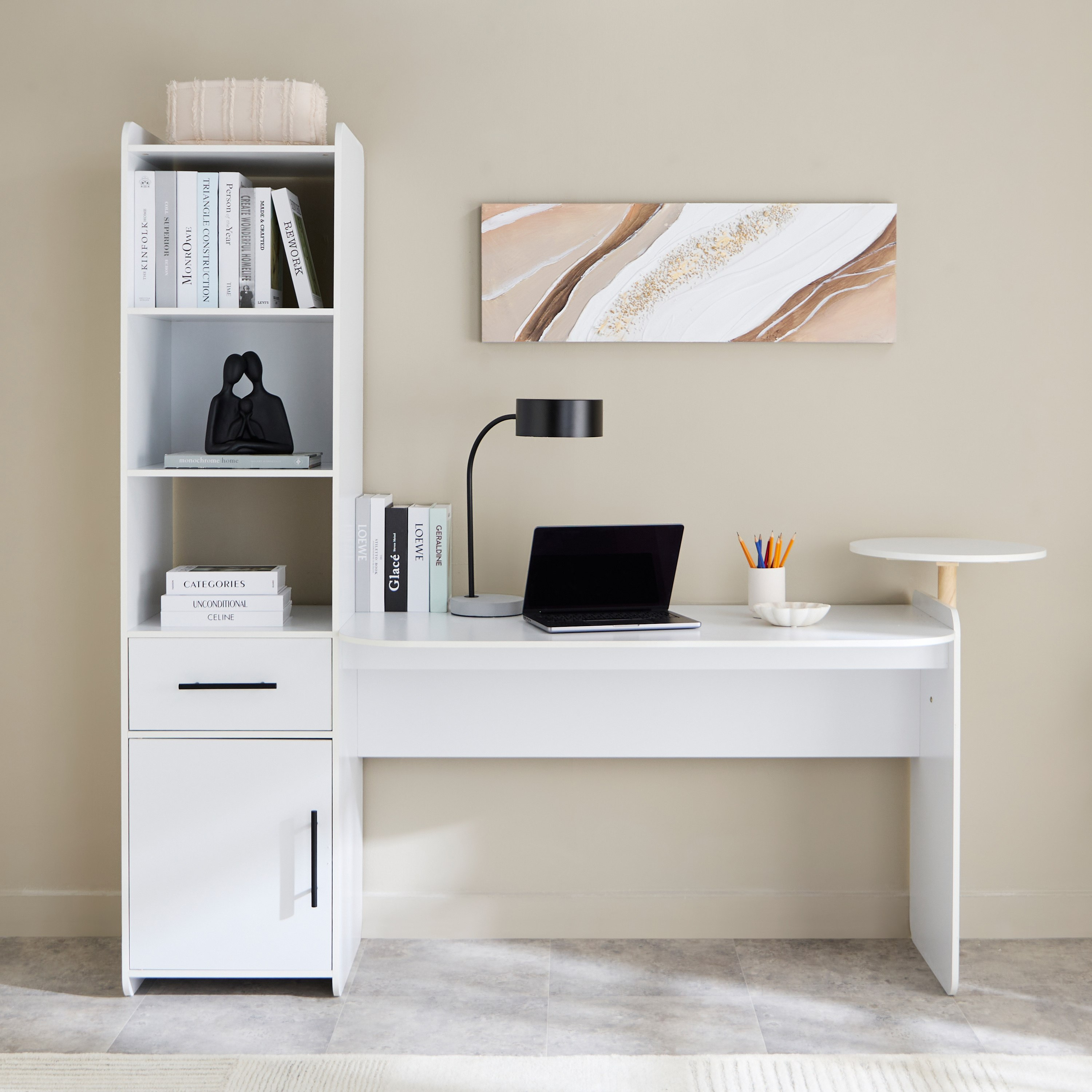 مكتب دراسة بدرج وباب مع خزانة كتب من كارسون-hbxfurniture-office-desks-image-3