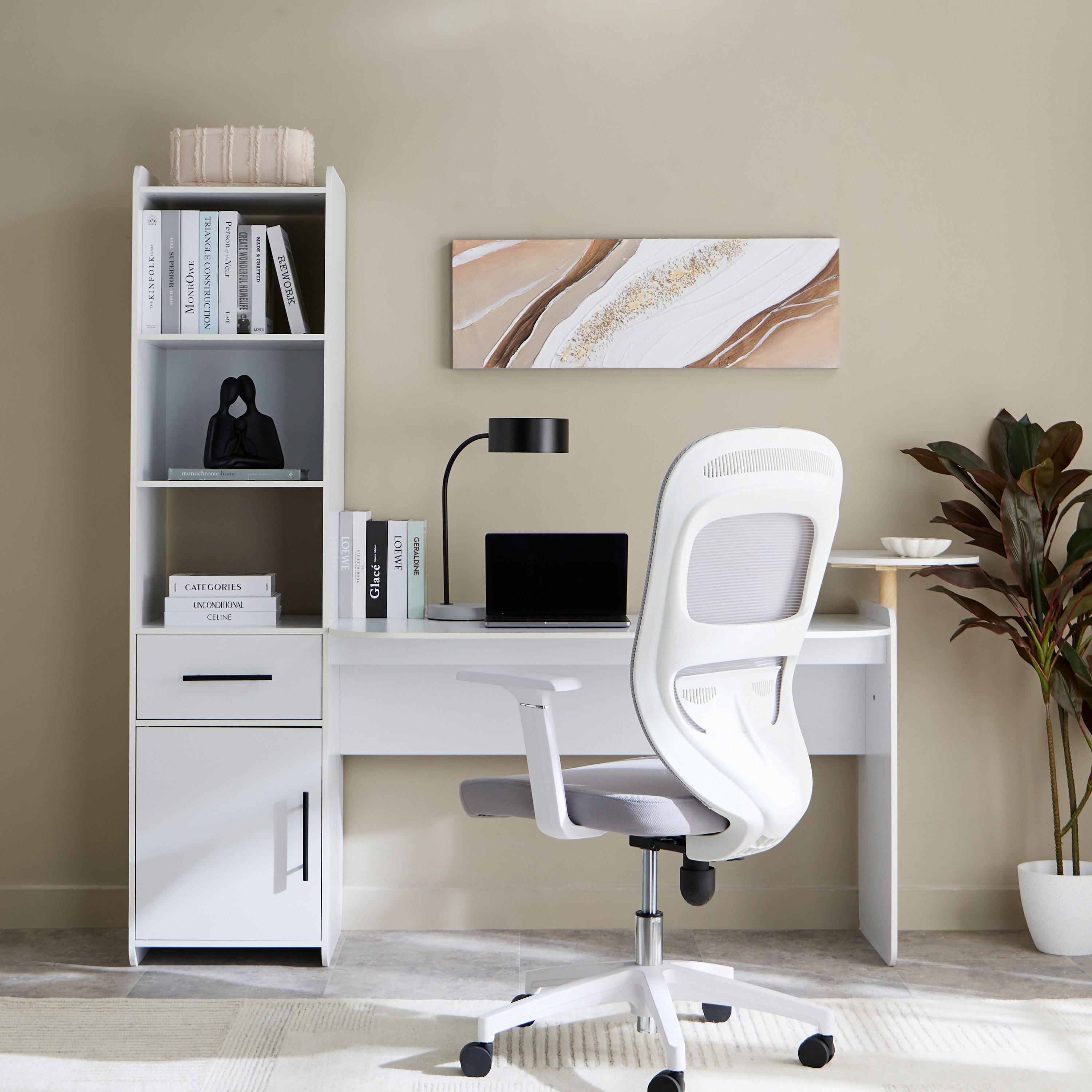 مكتب دراسة بدرج وباب مع خزانة كتب من كارسون-hbxfurniture-office-desks-image-8