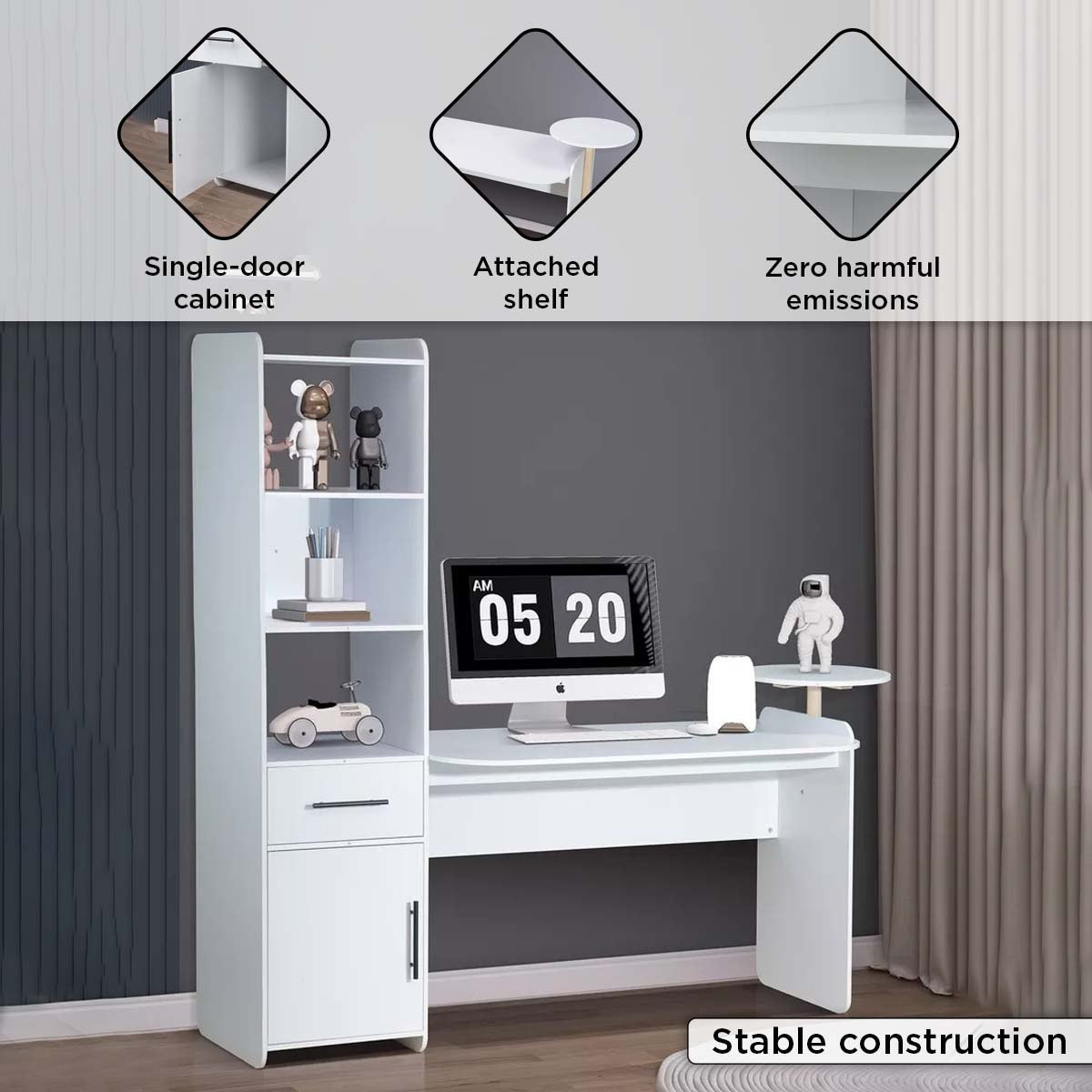 مكتب دراسة بدرج وباب مع خزانة كتب من كارسون-hbxfurniture-office-desks-image-9