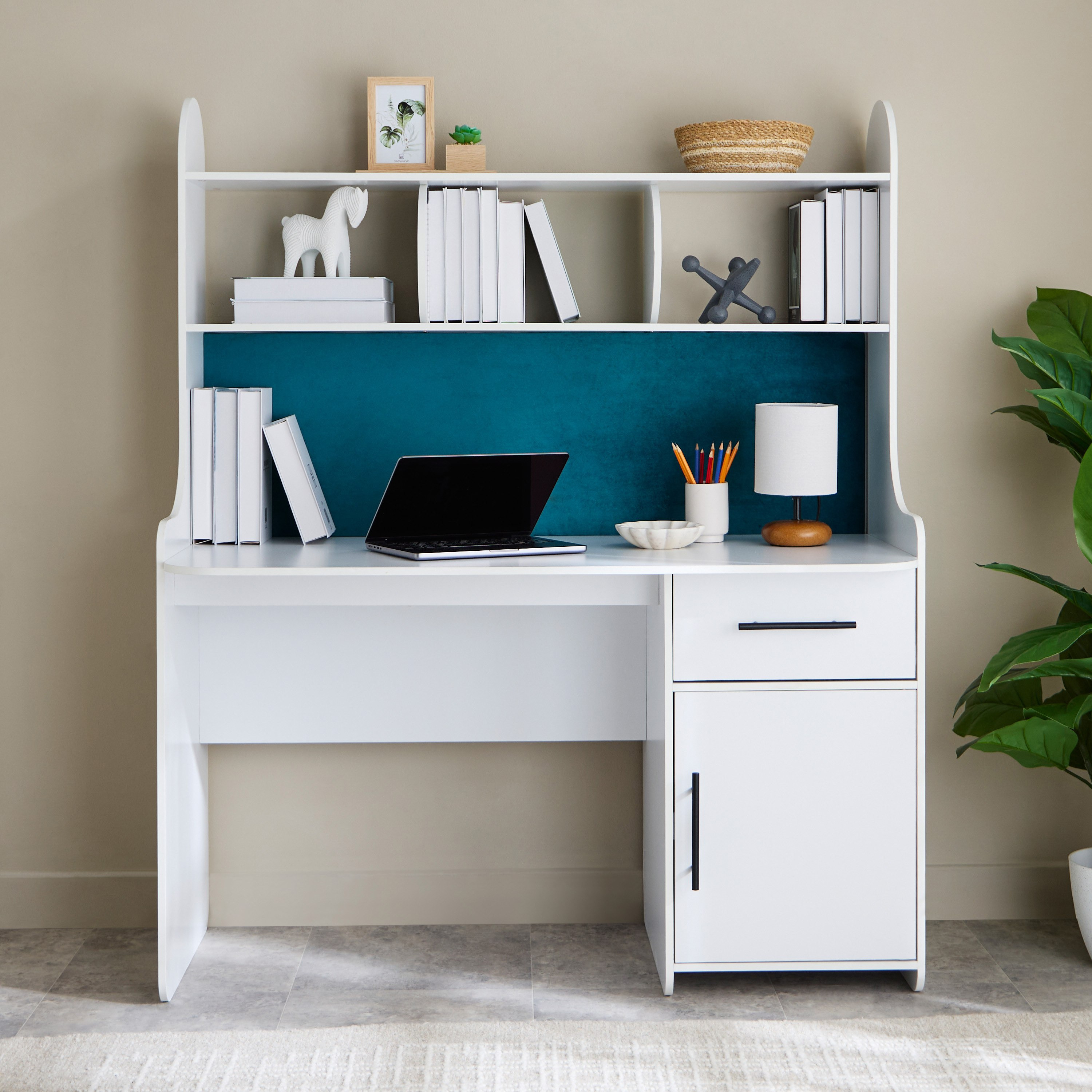 Stello 1-Door and 1-Drawer Study Desk with Hutch-hbxfurniture-office-desks-image-2