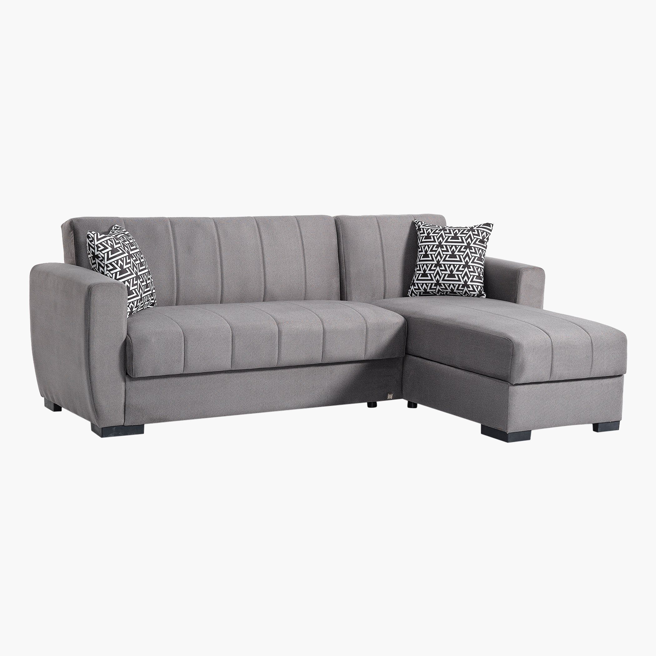 كنبة سرير قماش ركنية قابلة للعكس 4 مقاعد بمساحة تخزين و 2 وسادة من أرمينا-hbxfurniture-livingroom-sofabeds-image-4