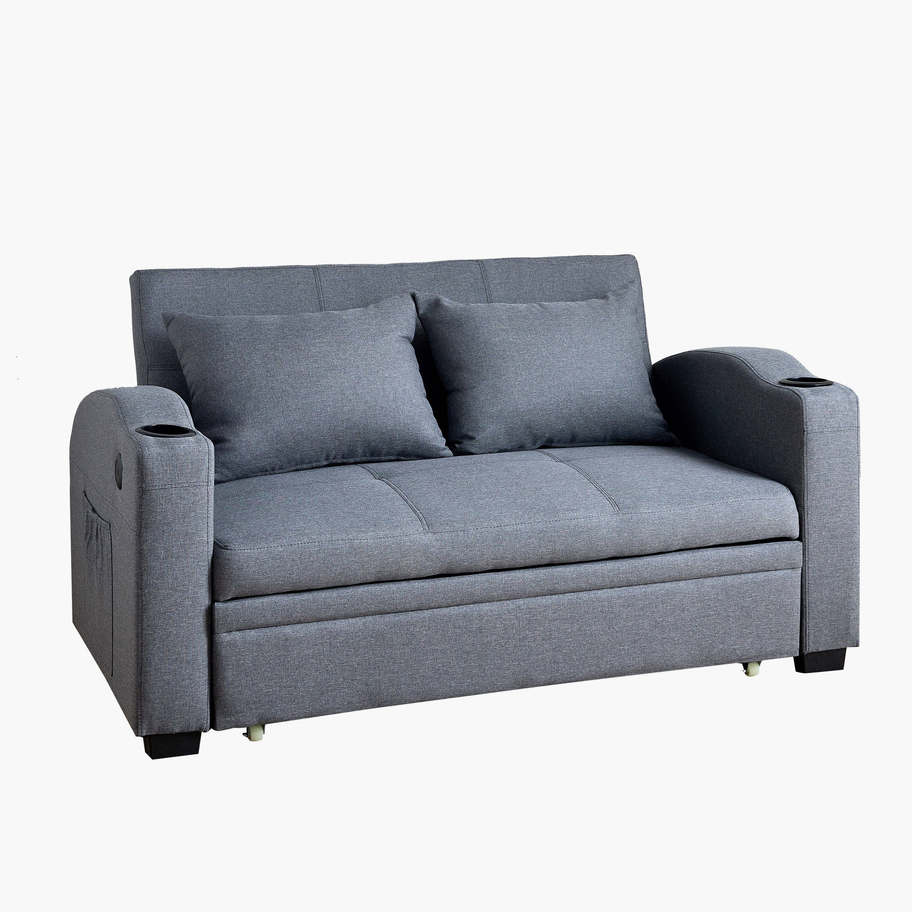 Morgan 2-Seater Pull-Out 2-Cushion Sofa Bed with 2 Cup Holders and C-Type USB Port-hbxfurniture-sofasandarmchairs-sofabeds-image-14