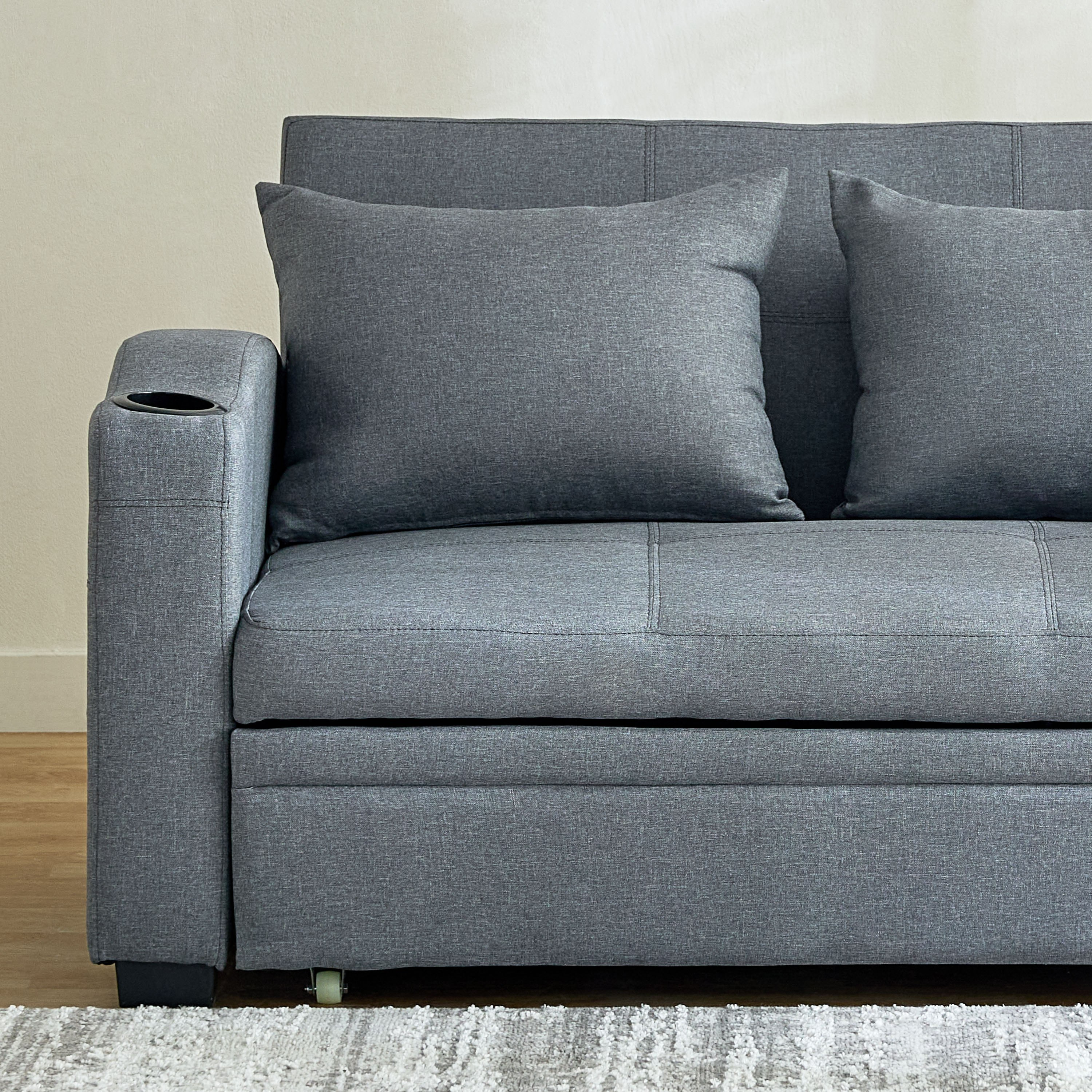 Morgan 2-Seater Pull-Out 2-Cushion Sofa Bed with 2 Cup Holders and C-Type USB Port-hbxfurniture-sofasandarmchairs-sofabeds-image-6