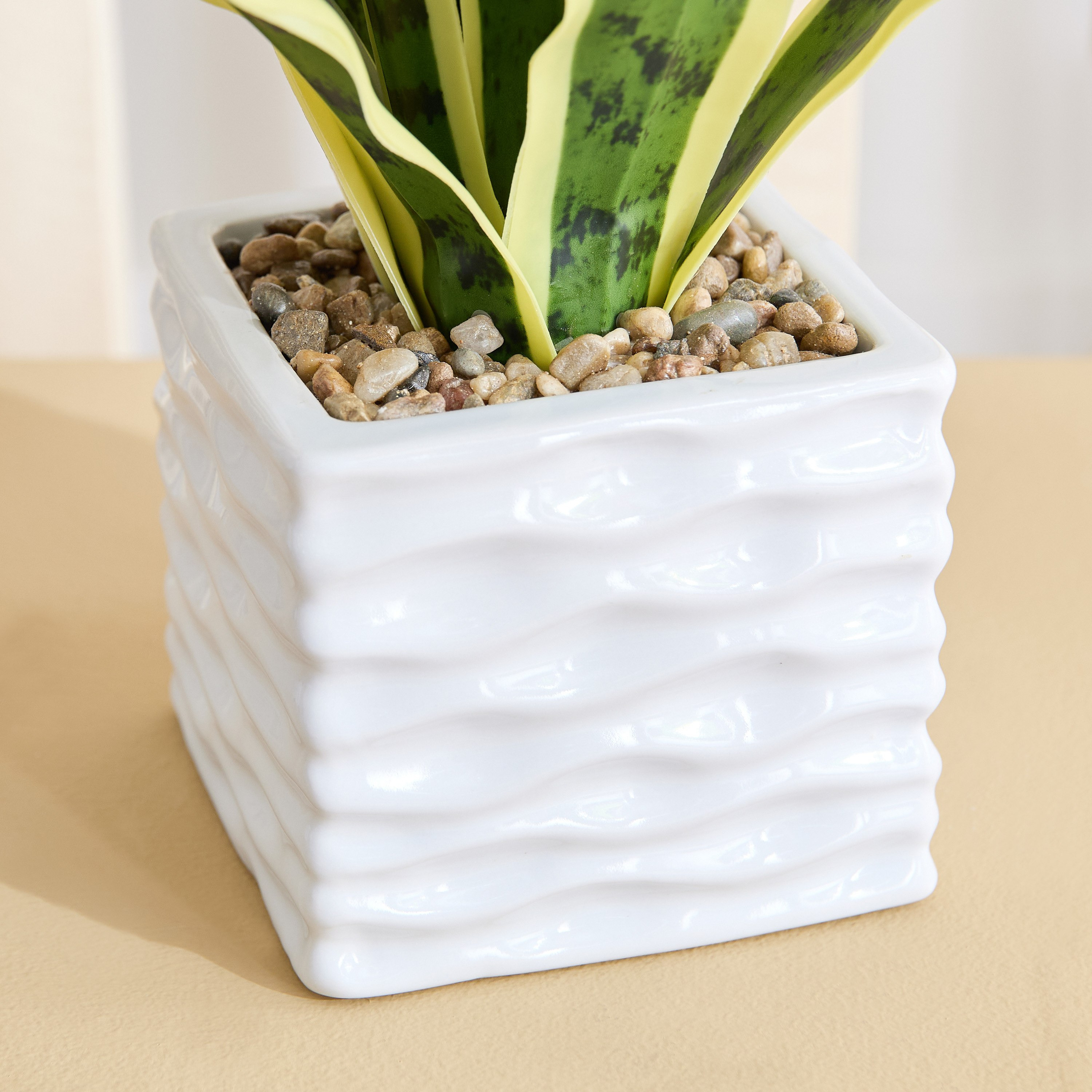 Ceilo Snake Potted Plant with Ceramic Pot - 14x14x58 cm-hbxhomeware-hbxdecorandfurnishings-image-3