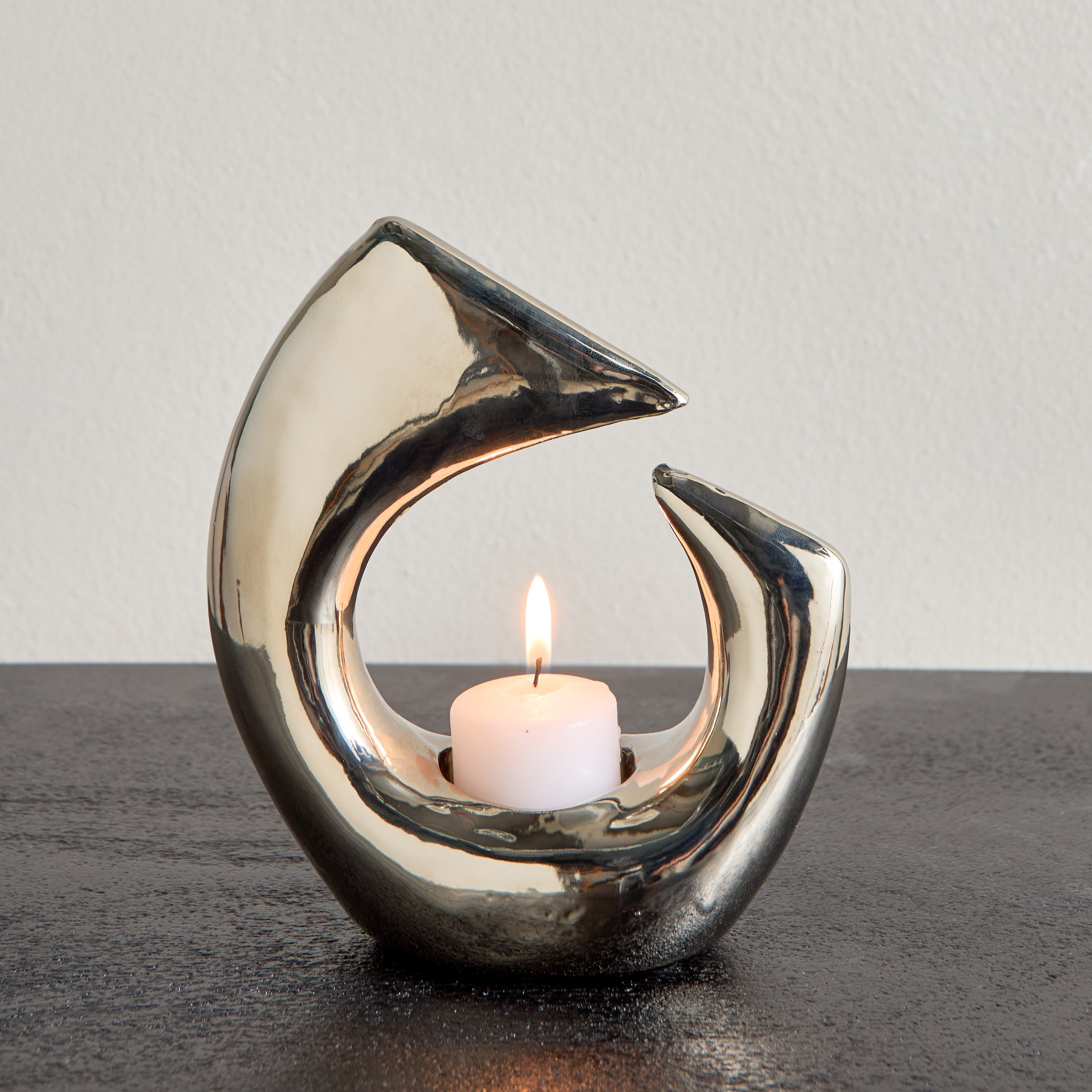 حامل شموع سيراميك تجريدي من فيوز - 14.5x6.7x16.7 سم-hbxlivingroom-decorandaccessories-candleholders-image-1