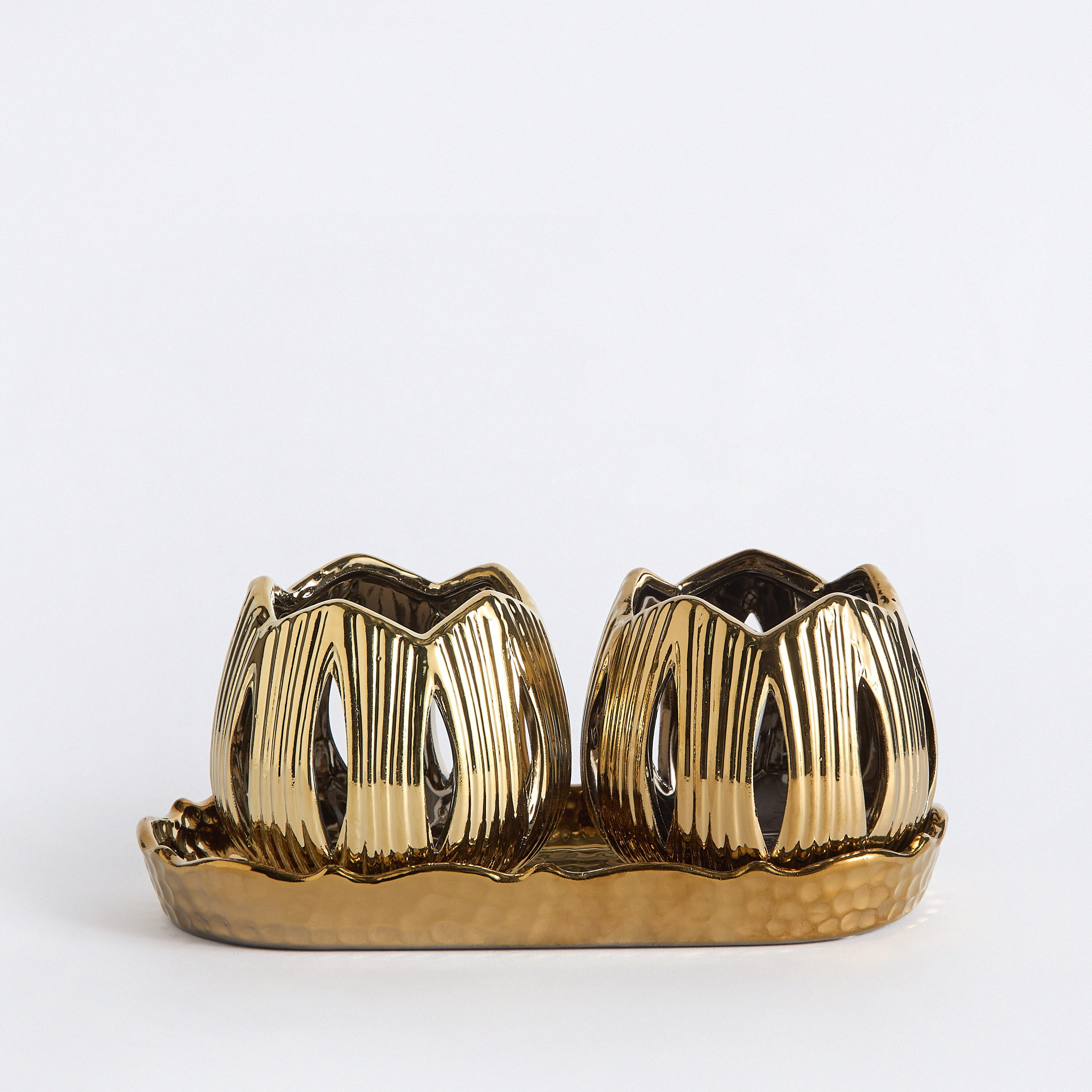 طقم حاملات شموع من قطعتين مع صينية من فيوز-hbxlivingroom-decorandaccessories-candleholders-image-5
