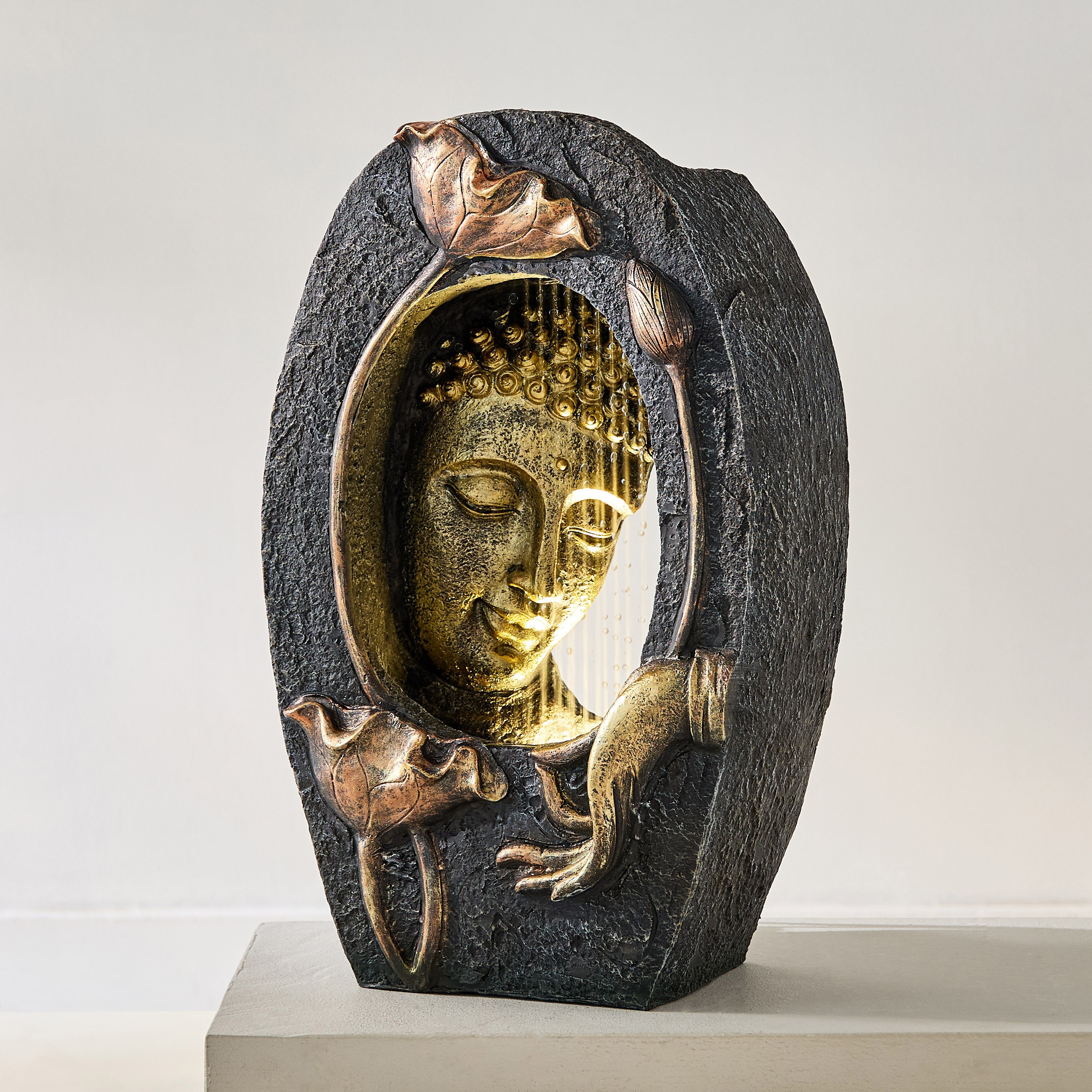 نافورة بِتمثال بوذا وإضاءة إل إي دي من أديل - 33x17x50 سم-PROMO_HB_AE_B1G1_250925-image-1