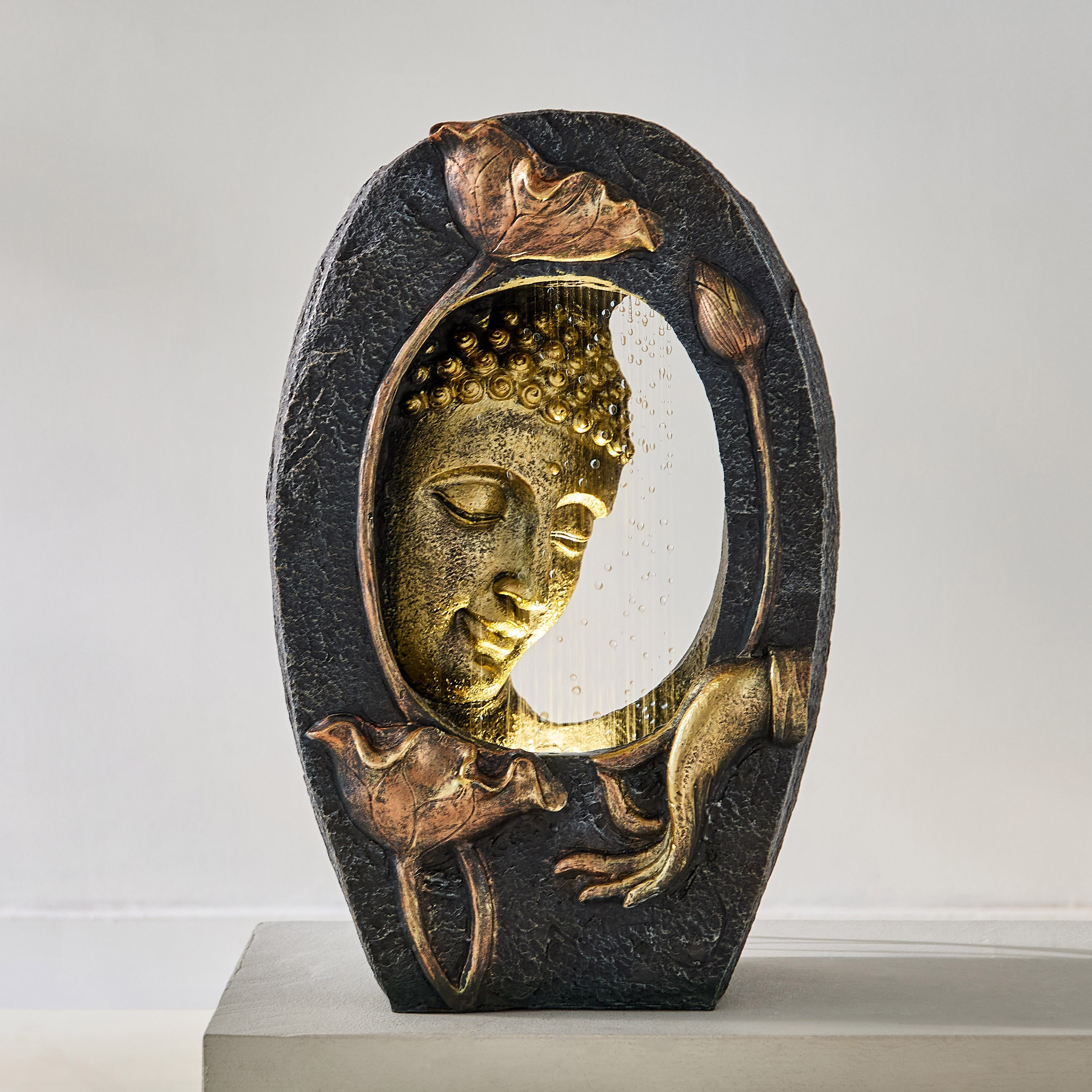 نافورة بِتمثال بوذا وإضاءة إل إي دي من أديل - 33x17x50 سم-PROMO_HB_AE_B1G1_250925-image-2