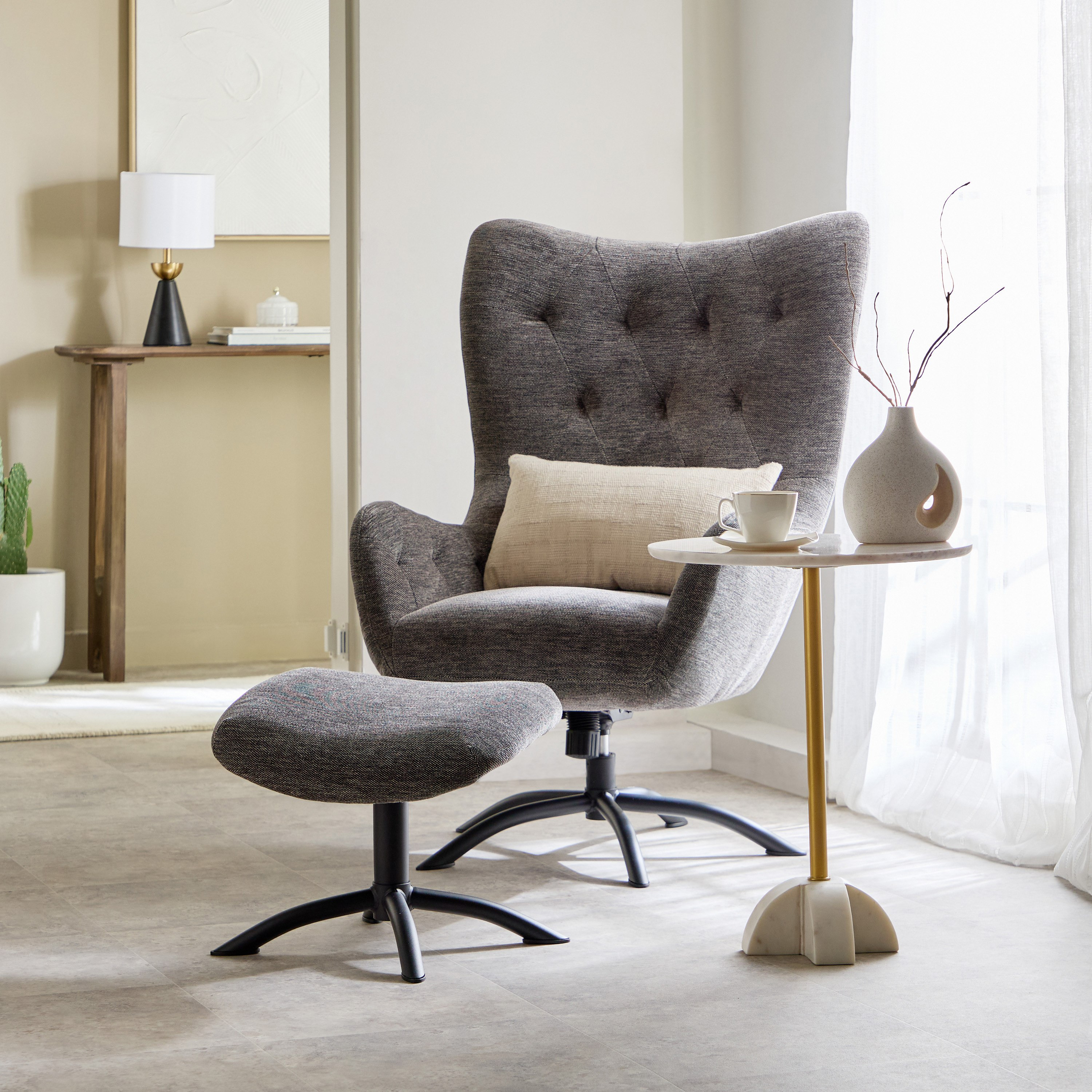 طاولة بسطح من الرخام الأصلي - روزيتا من فيندرا-hbxfurniture-livingroom-endtables-image-5