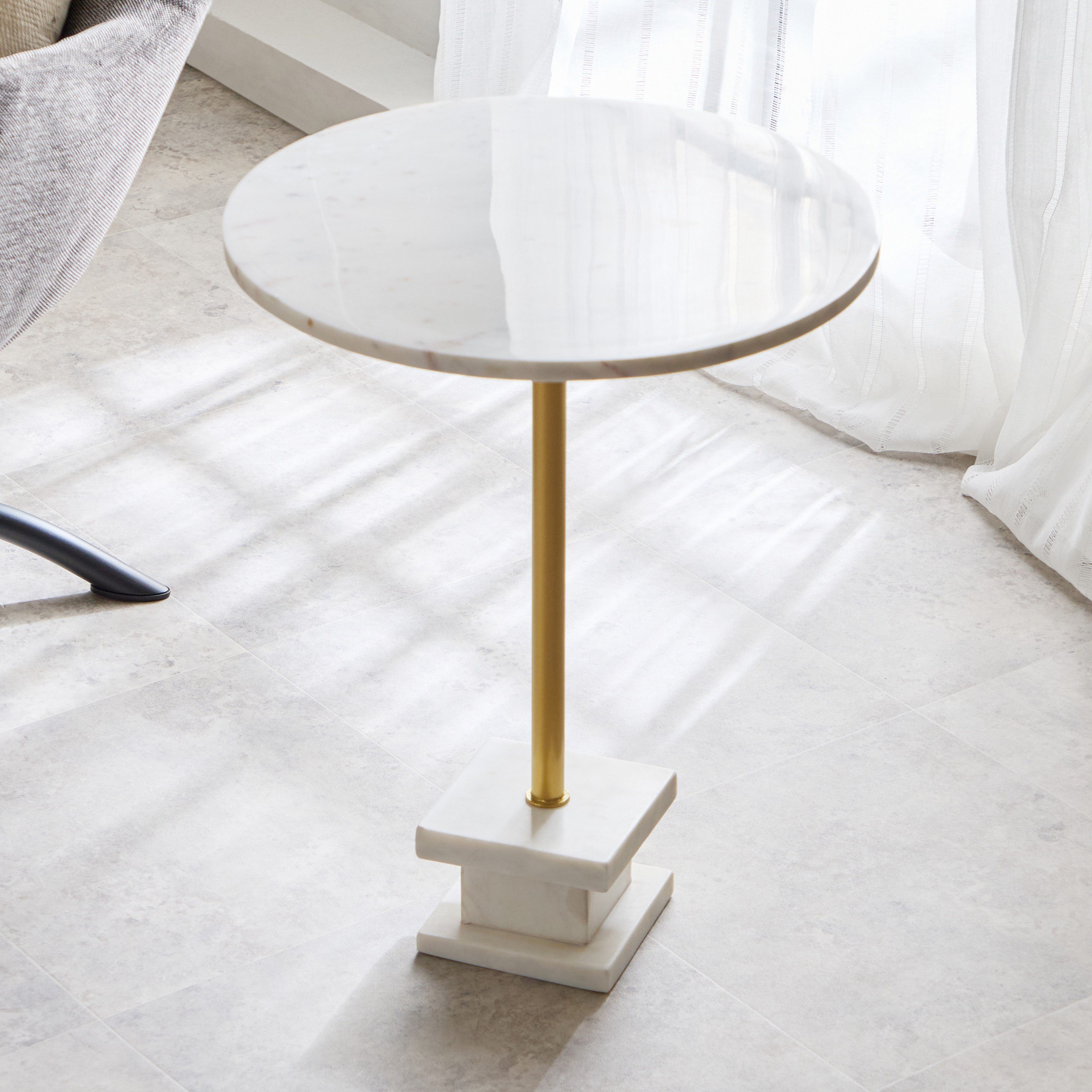 Vendra Chevet Genuine Marble Accent Table-hbxfurniture-livingroom-endtables-image-2