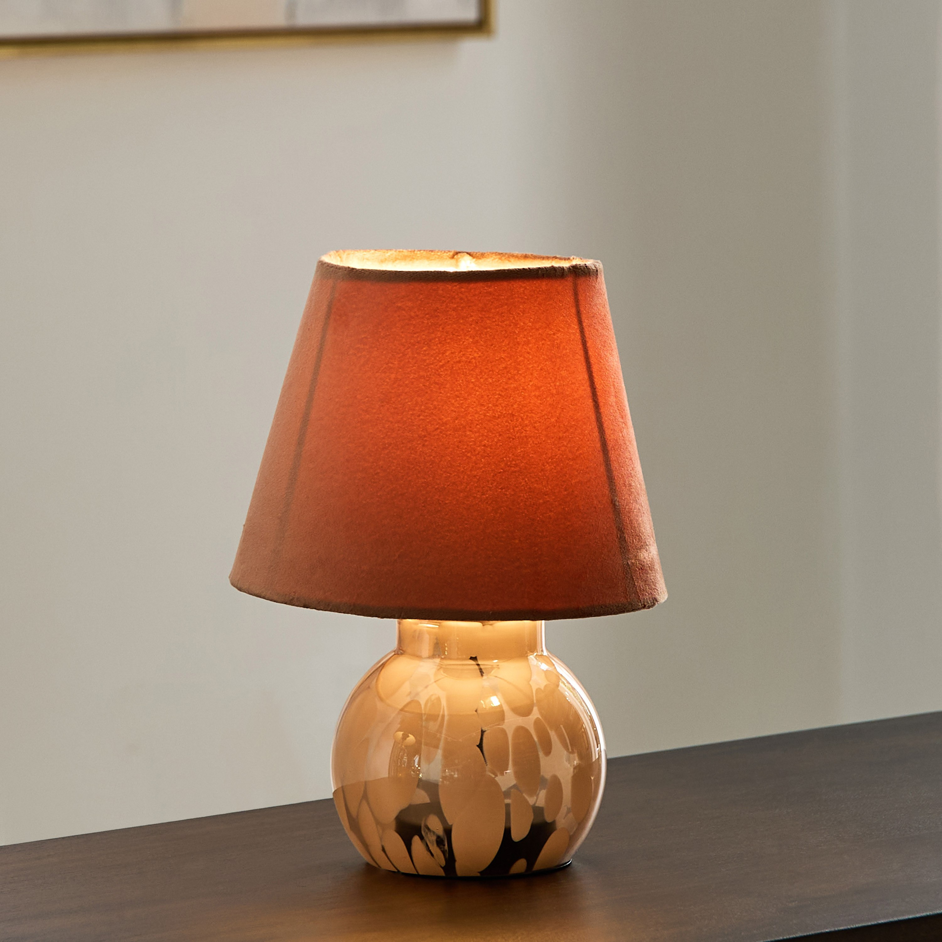 Auden LED Bulb Lamp with Speckle Glass Base - 17.2x17.2x24 cm-hbxbedroom-lighting-tablelamps-image-1
