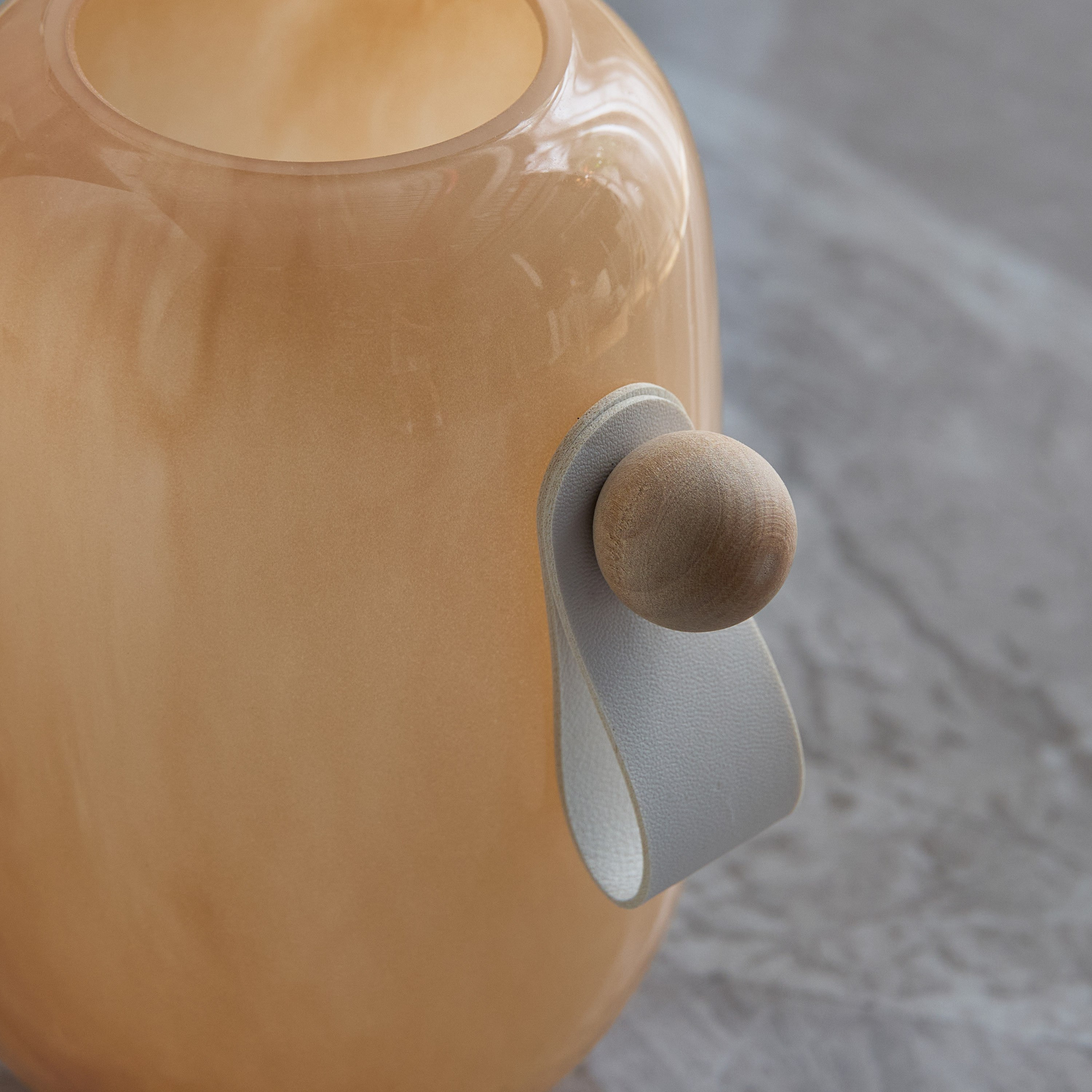 Auden Glass Vase with Leather Handle - 15x12x16 cm-hbxhomeware-hbxdecorandfurnishings-image-3