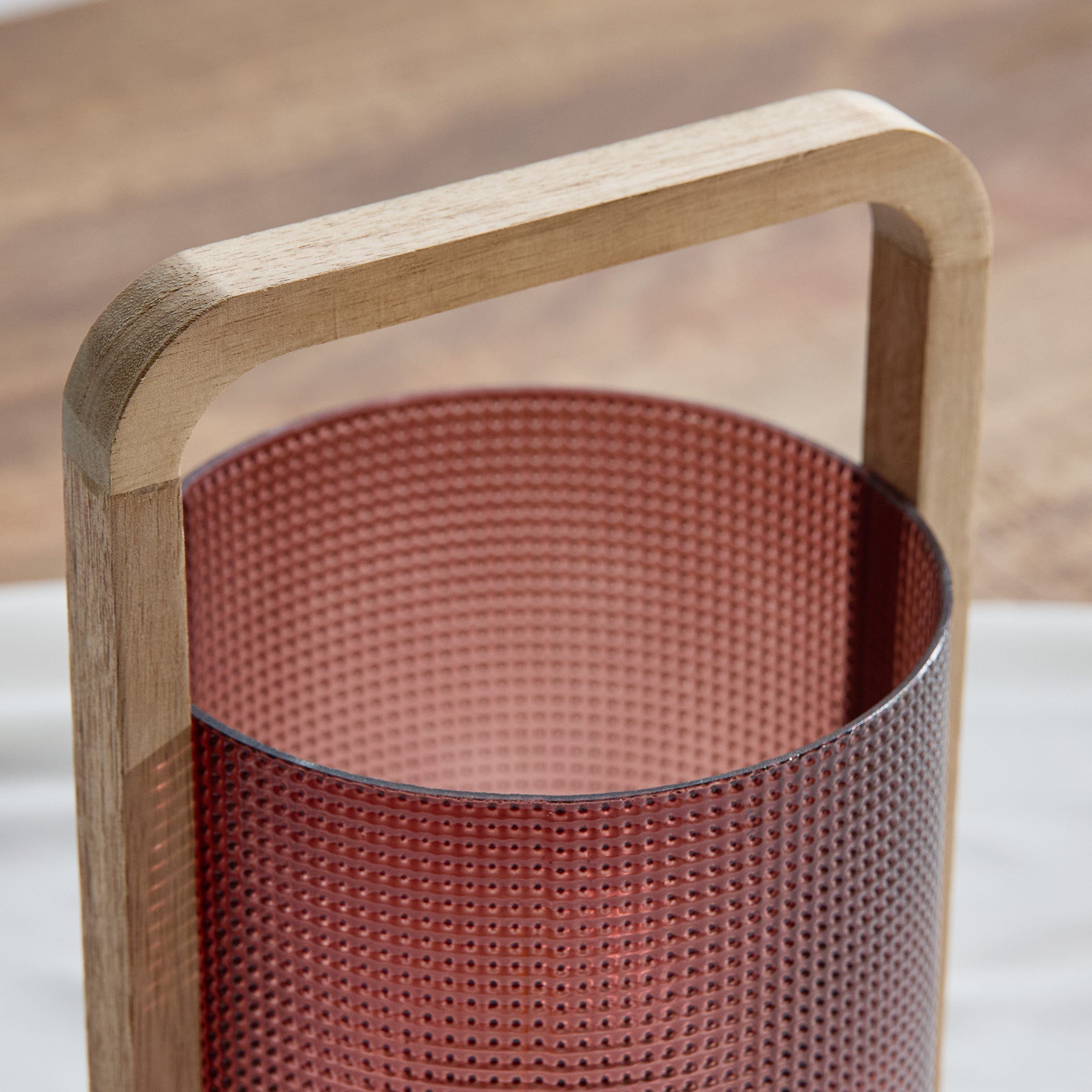 Auden Textured Glass Lantern with Wooden Handle - 13.7x11.8x23 cm-hbxdecorandfurnishings-homeaccessories-lanterns-image-4