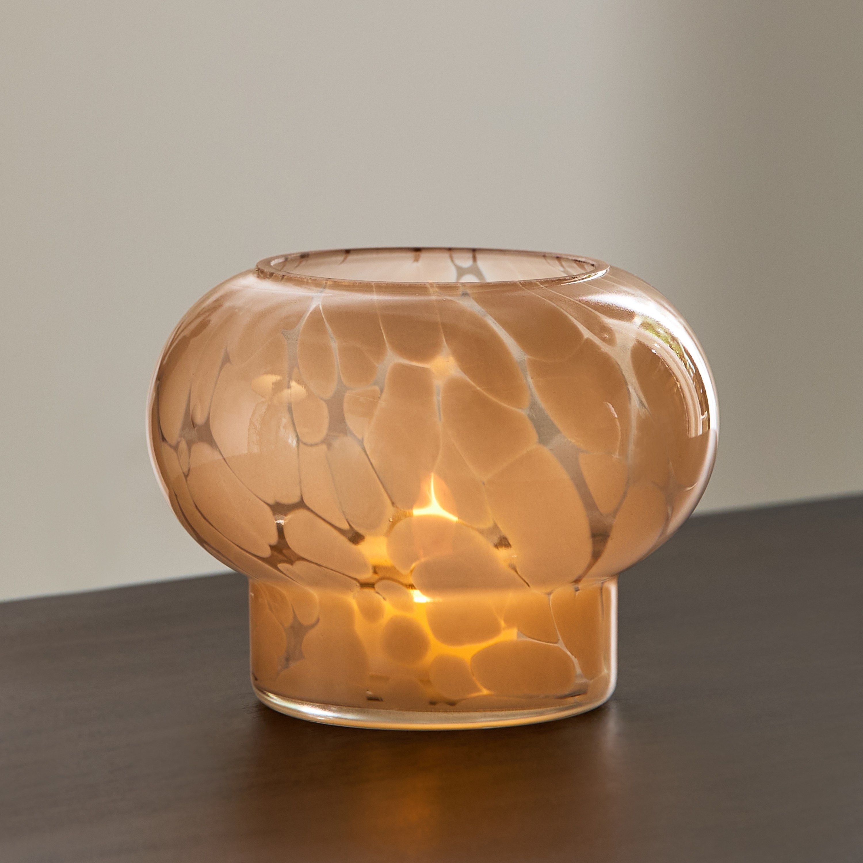 Auden Speckle Glass Candleholder - 12x12x9 cm-hbxlivingroom-decorandaccessories-candleholders-image-1