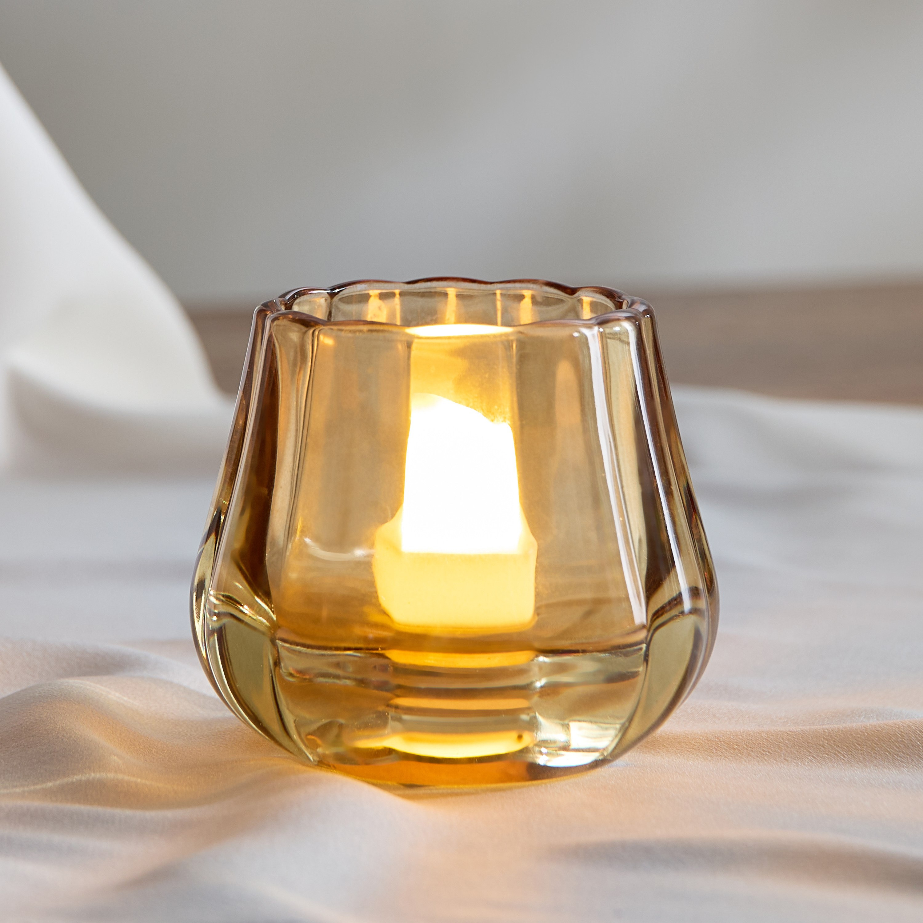 حامل شموع صغيرة زجاج من أودن - 8.3×8.3×7.5 سم-hbxlivingroom-decorandaccessories-candleholders-image-1