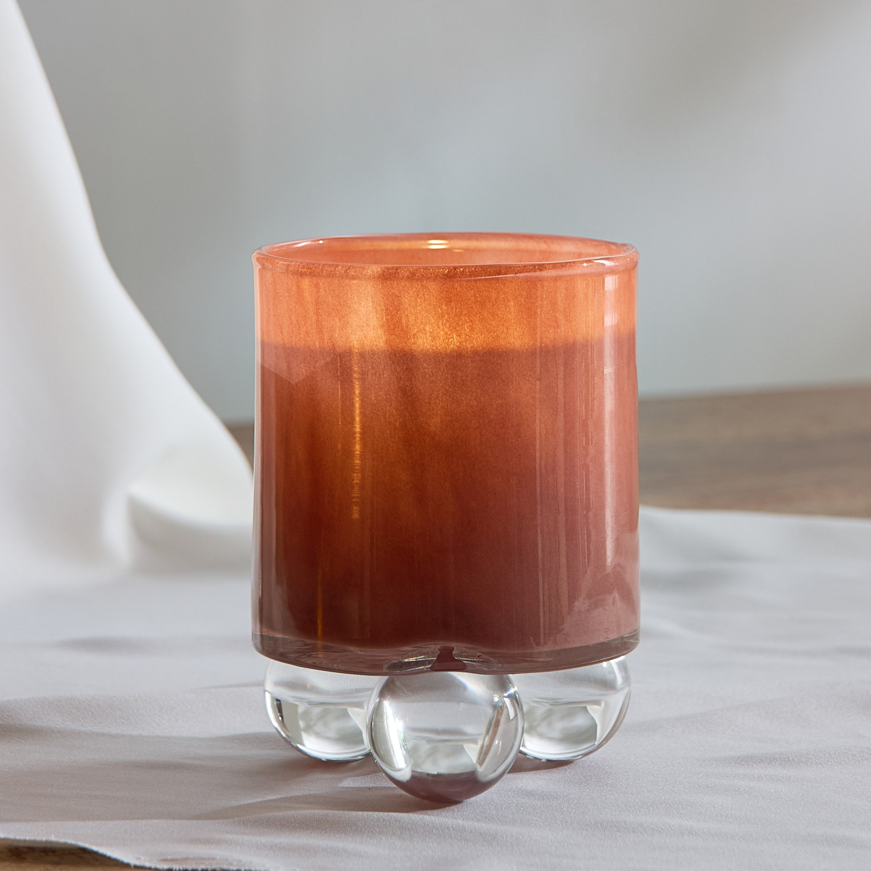 حامل شموع زجاج مع حامل زجاج مستدير من أودن - 10.5x10.5x13.9 سم-hbxlivingroom-decorandaccessories-candleholders-image-1