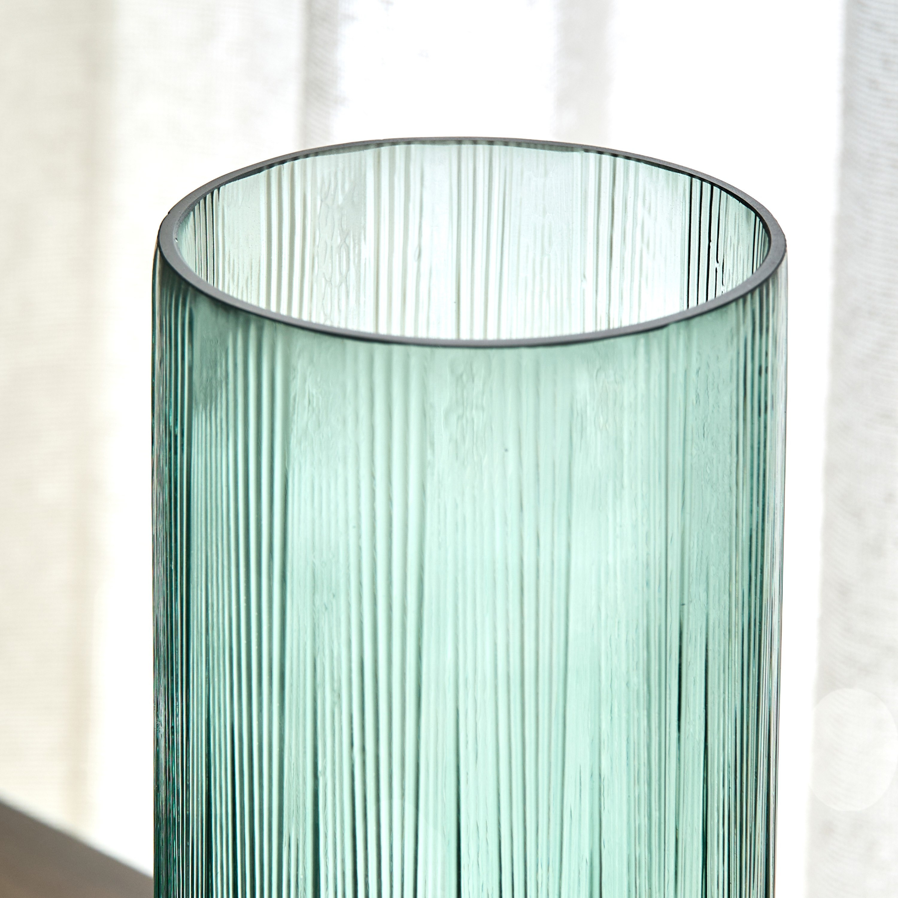 Auden Ribbed Glass Vase with Base - 11.3x11.3x28 cm-PROMO_HB_AE_B1G1_250925-image-3