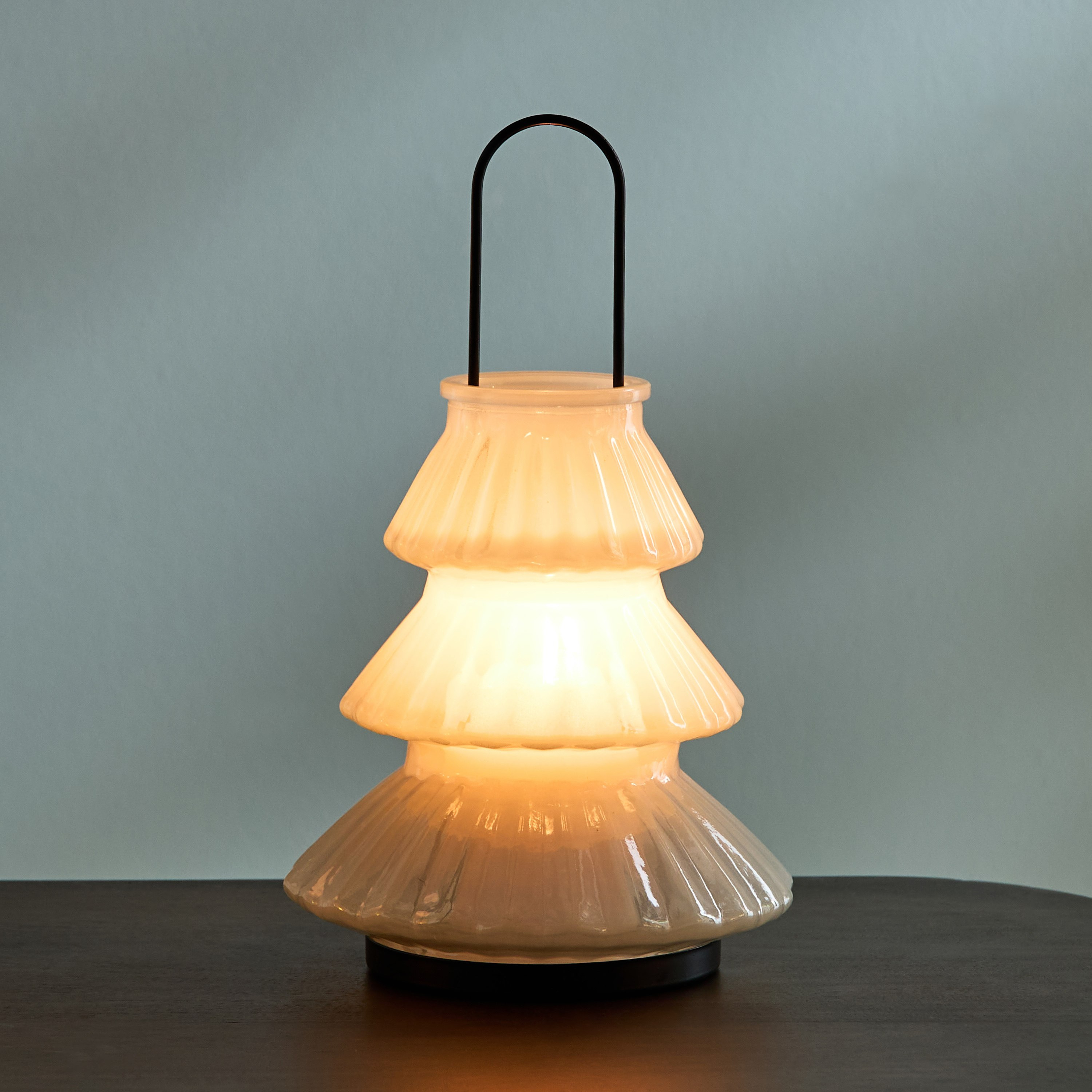 Auden Glass Lantern with Metal Handle - 12.5x12.5x20 cm-hbxdecorandfurnishings-homeaccessories-lanterns-image-1
