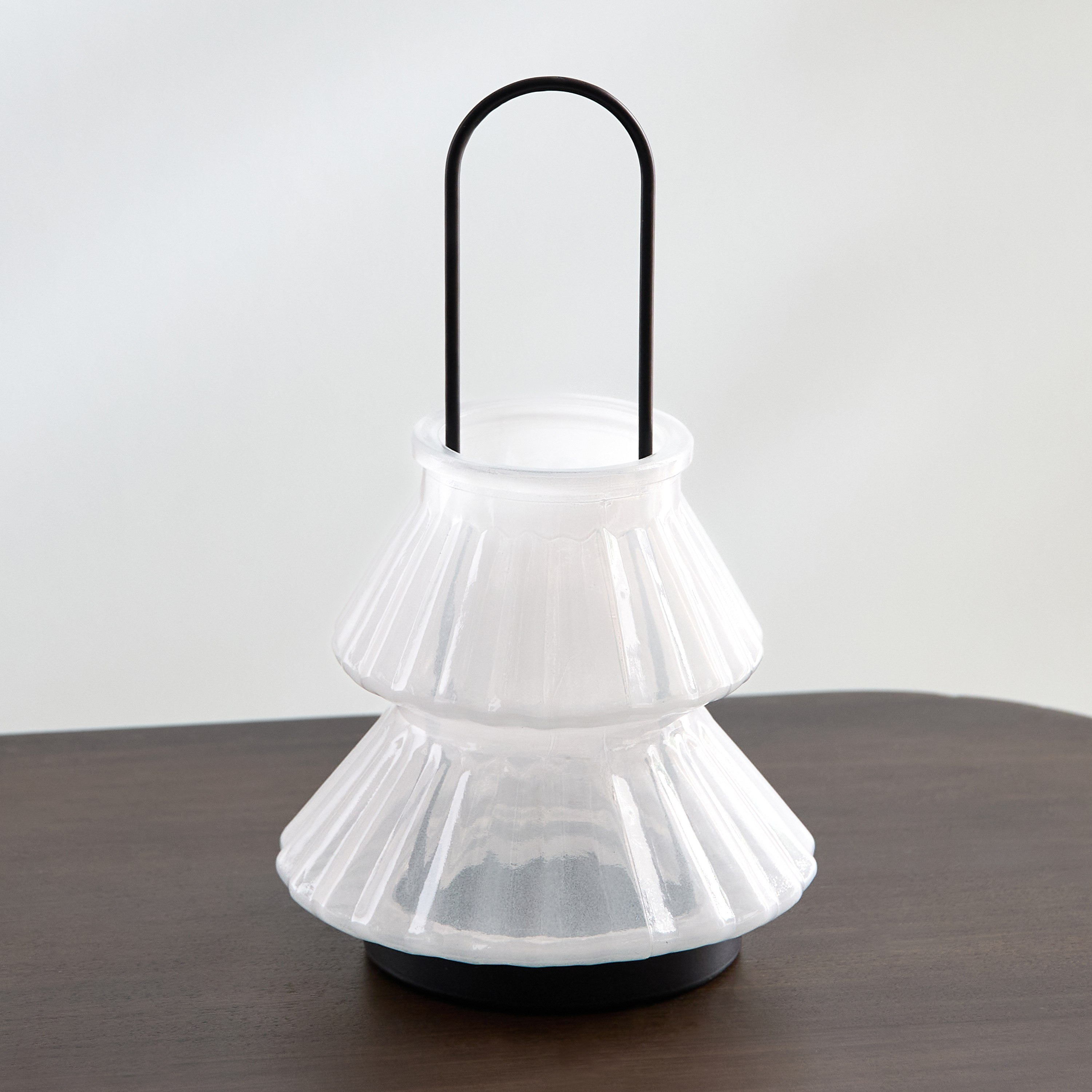 Auden Glass Lantern with Metal Handle - 12.5x12.5x20 cm-hbxdecorandfurnishings-homeaccessories-lanterns-image-2