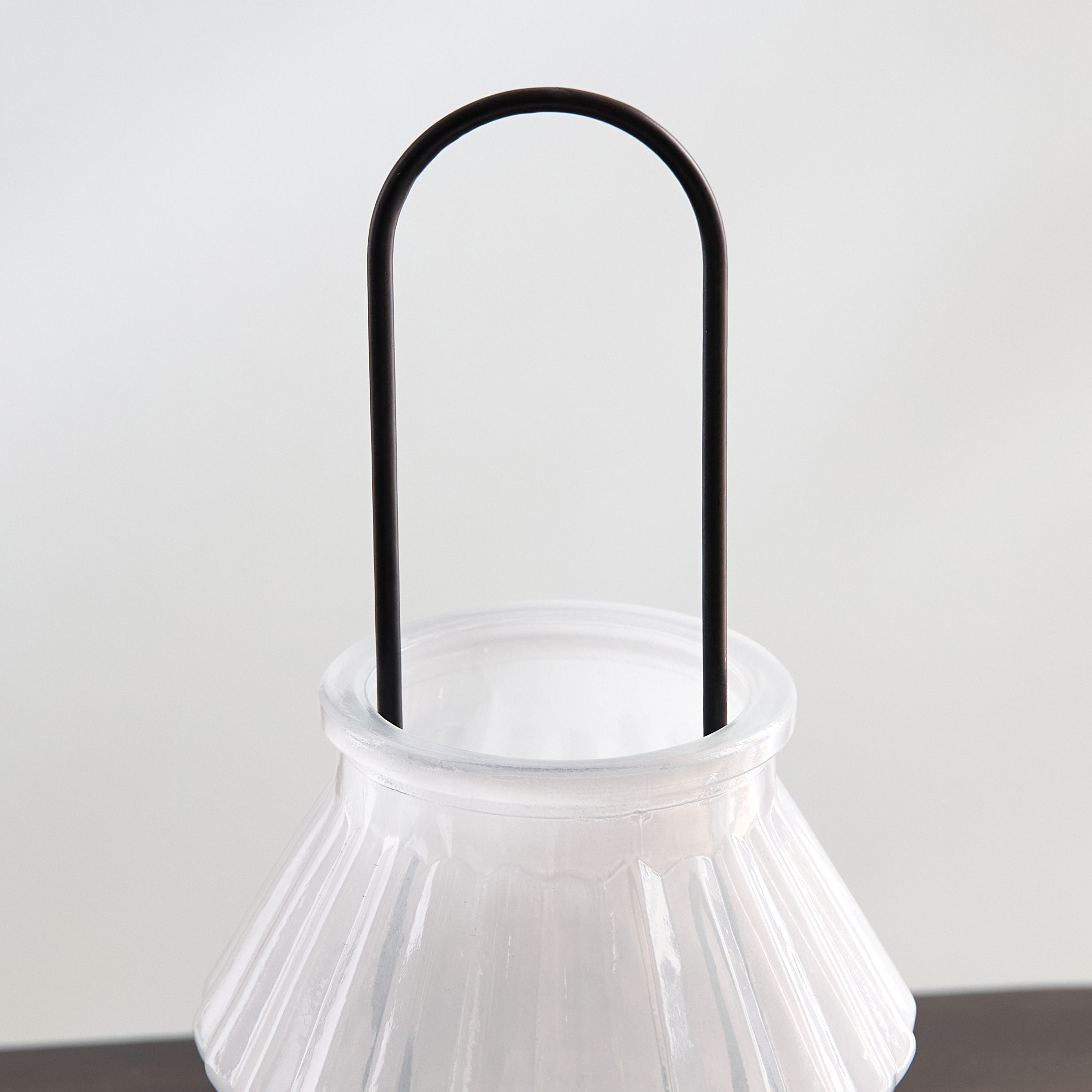 Auden Glass Lantern with Metal Handle - 12.5x12.5x20 cm-hbxdecorandfurnishings-homeaccessories-lanterns-image-4