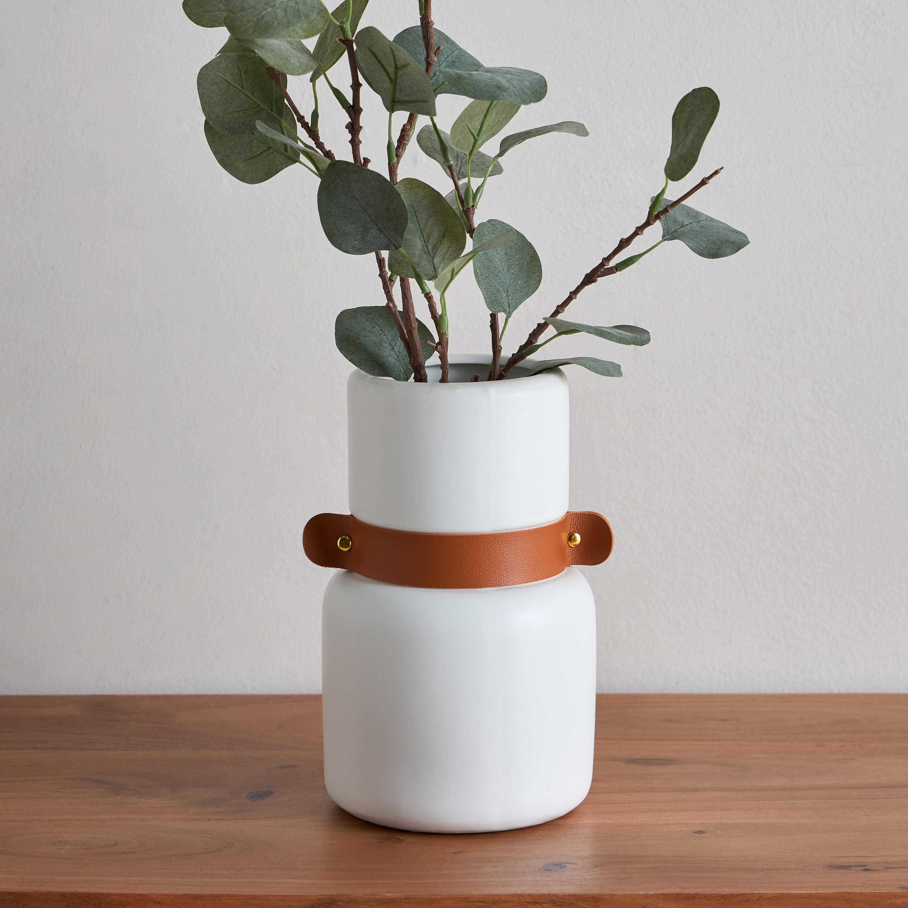 Tilden Ceramic Vase with PU Band - 14x14x23.5 cm-PROMO_HB_AE_B1G1_250925-image-1