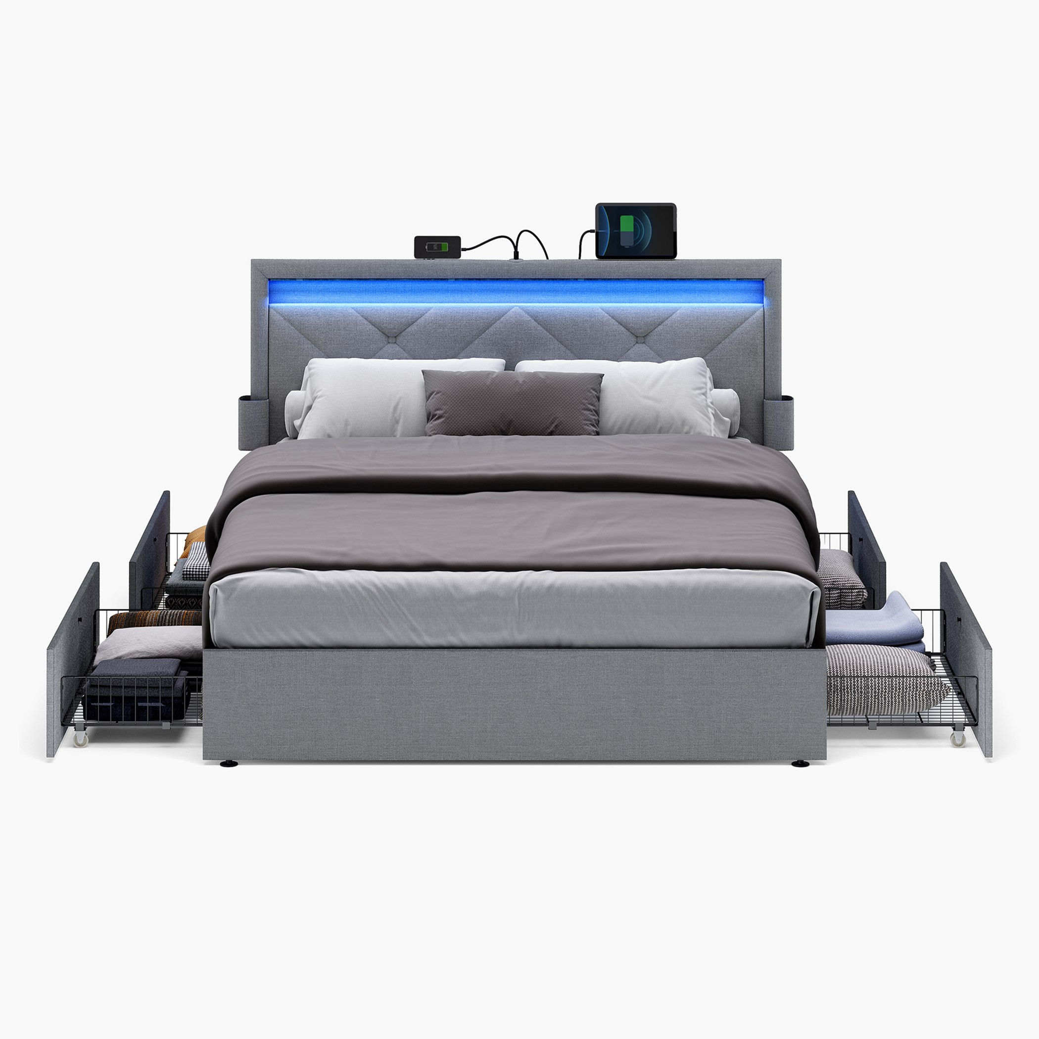 سرير كوين ذكي منجّد بـ4 أدراج من أينشتاين - 150x200 سم-hbxbedroom-bedsandbedsets-beds-queen-image-12