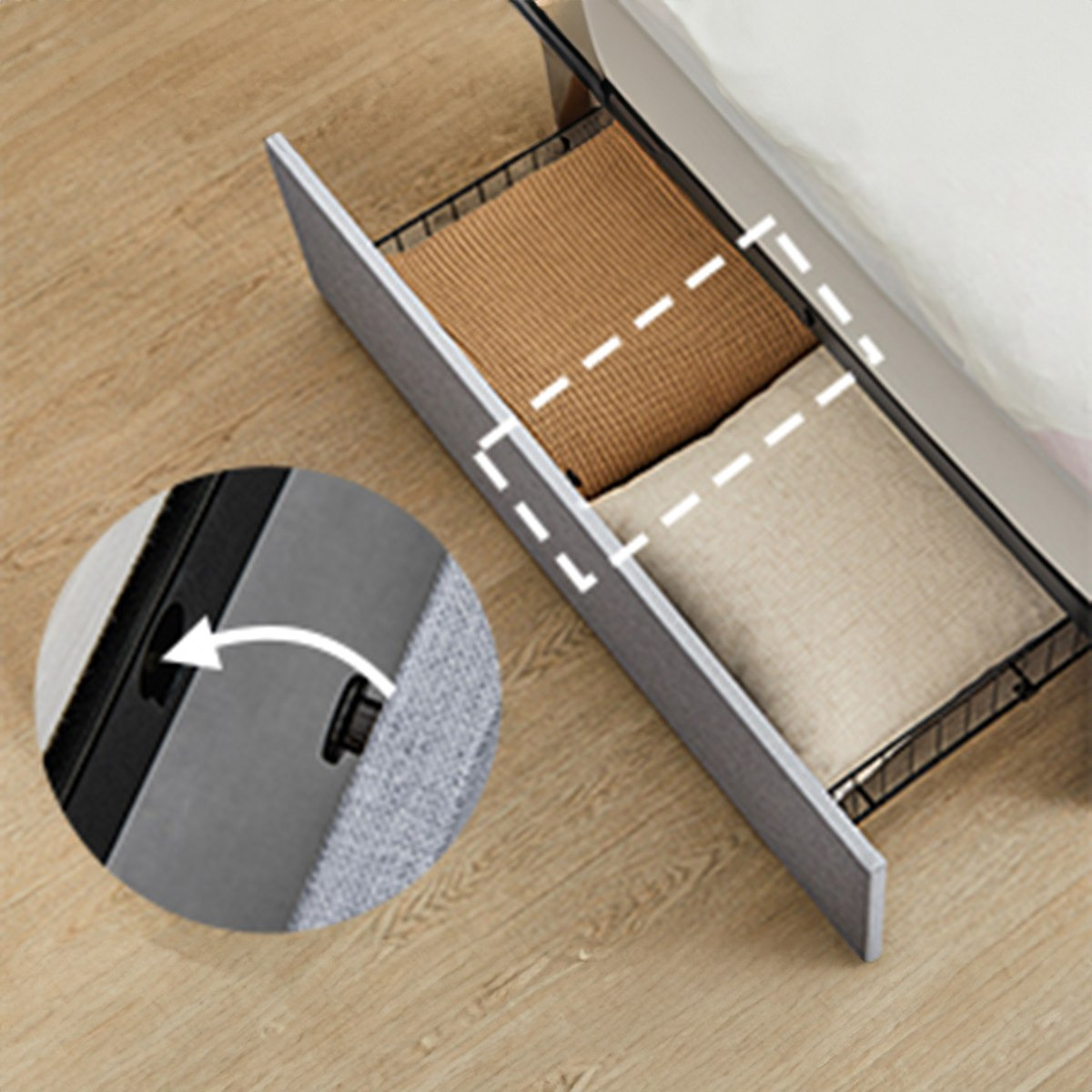 سرير كوين ذكي منجّد بـ4 أدراج من أينشتاين - 150x200 سم-hbxbedroom-bedsandbedsets-beds-queen-image-11