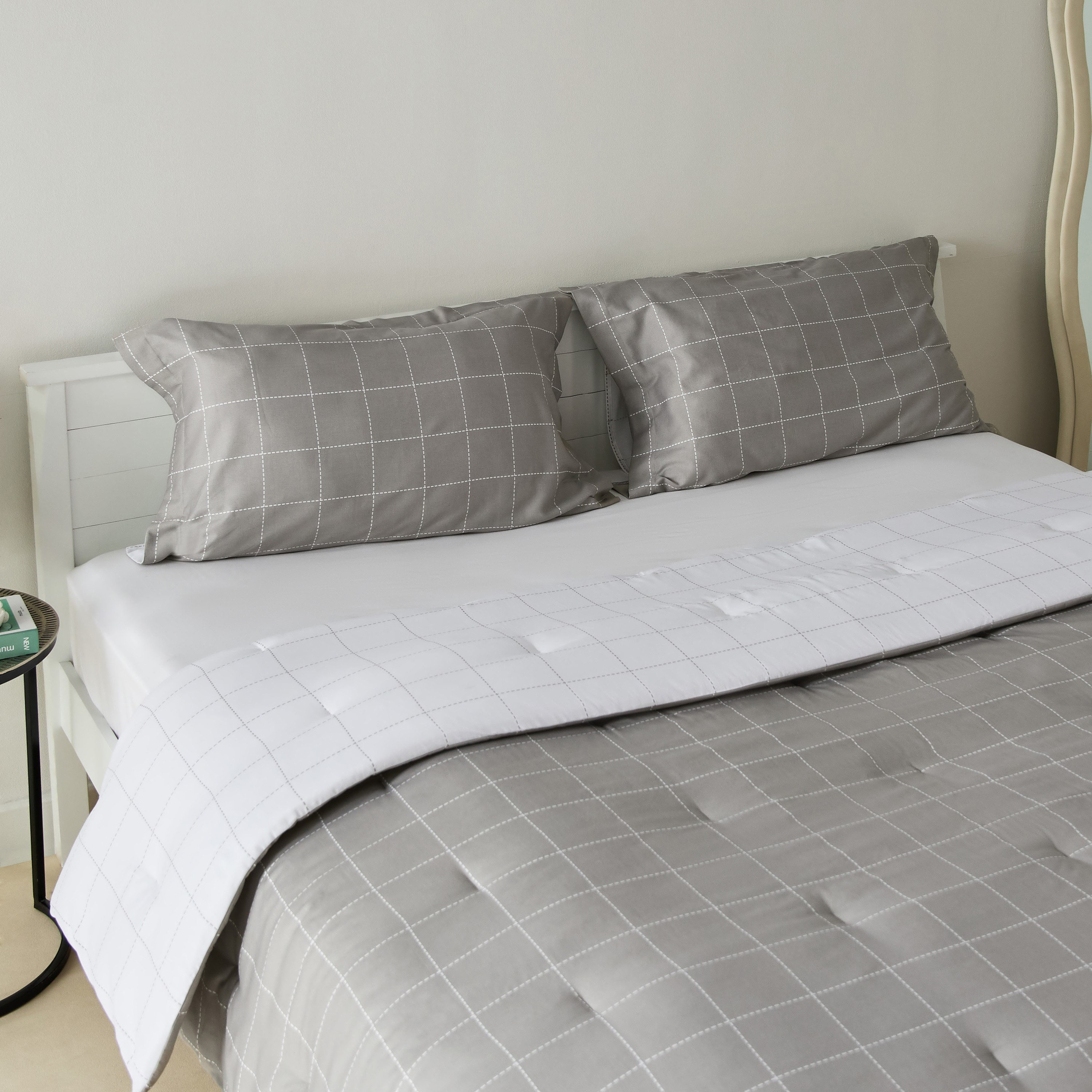 Lavish Blokify 3-Piece Printed Cotton Twin Comforter Set - 160x220 cm-hbxhomeware-hbxbedroom-image-1