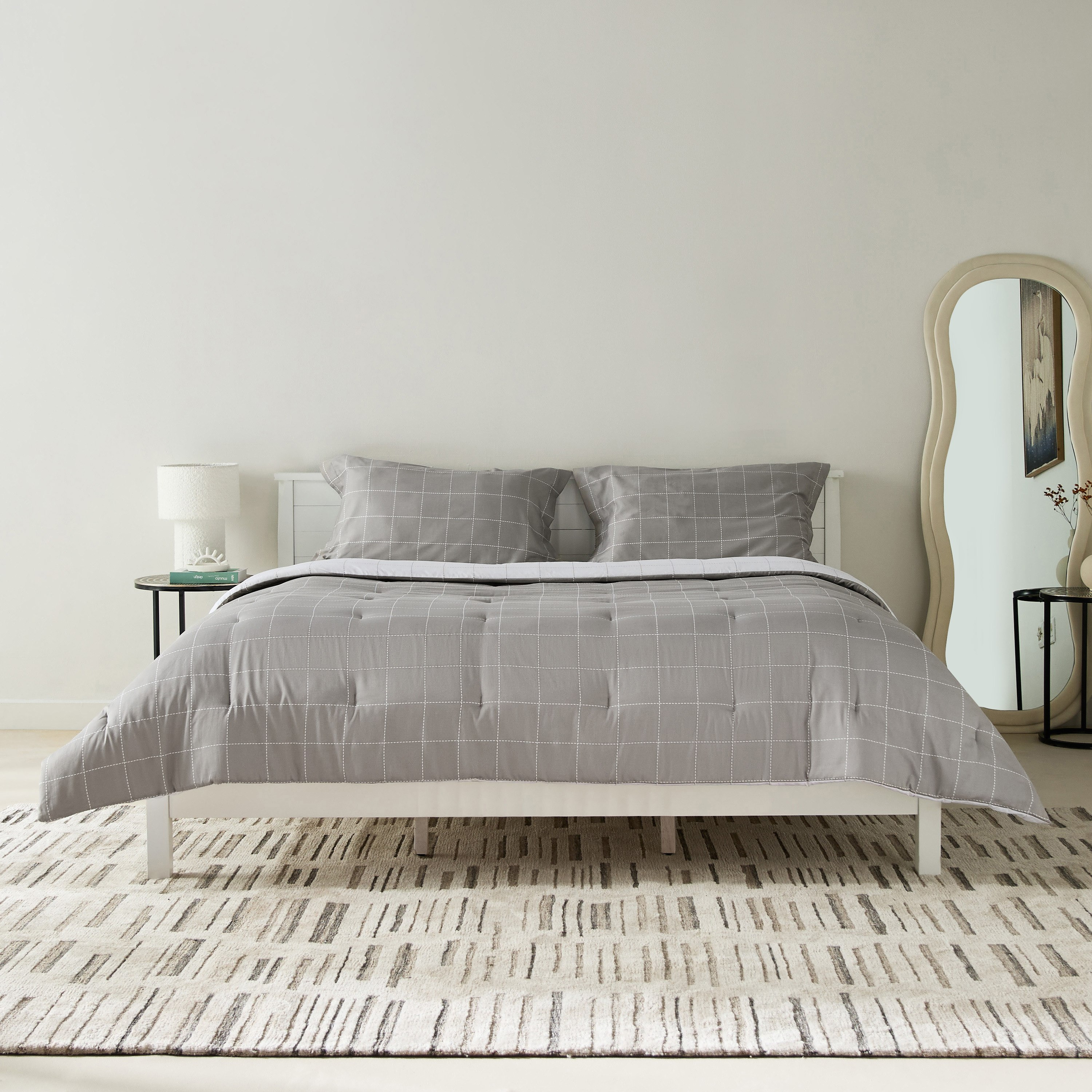 Lavish Blokify 3-Piece Printed Cotton Twin Comforter Set - 160x220 cm-hbxhomeware-hbxbedroom-image-2