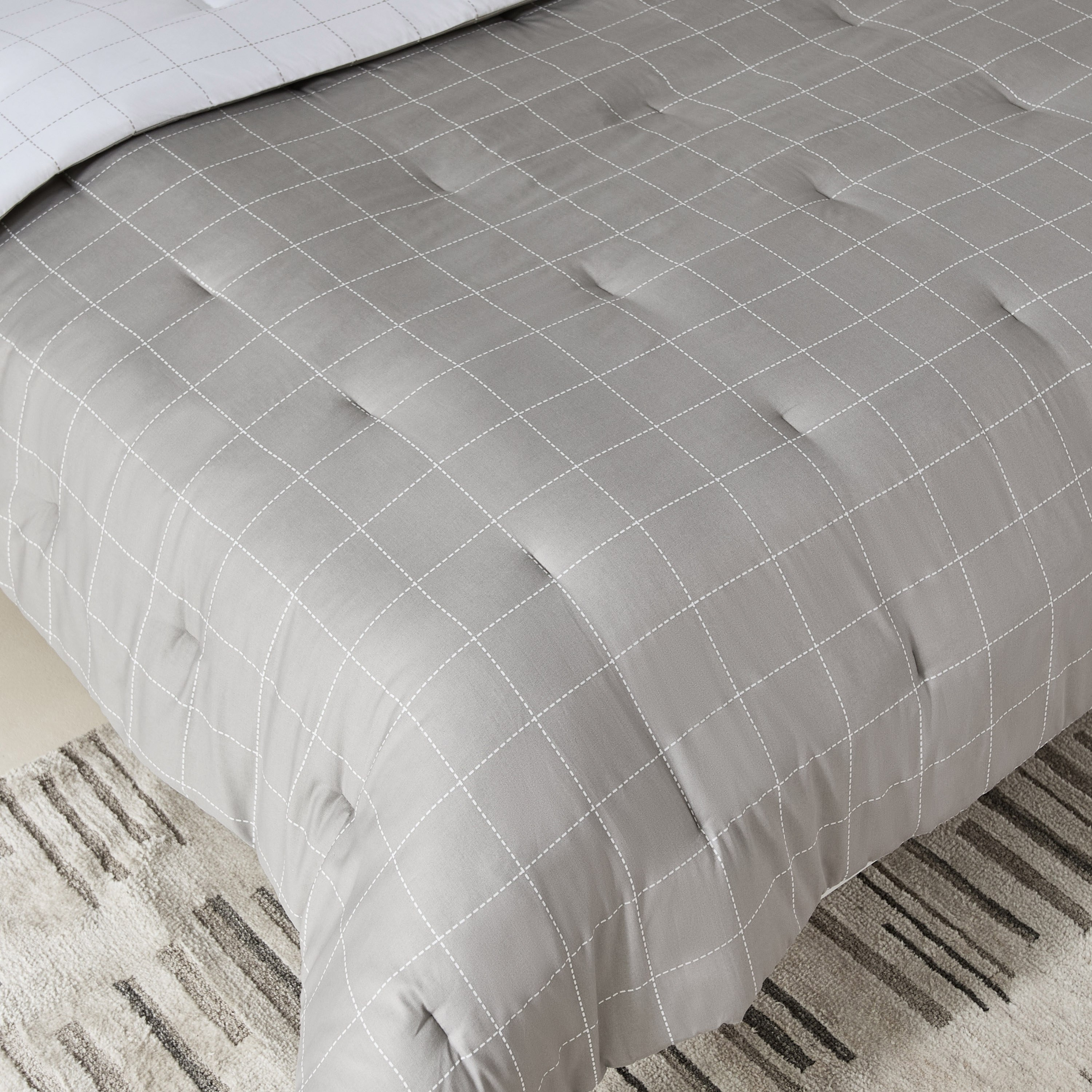 Lavish Blokify 3-Piece Printed Cotton Twin Comforter Set - 160x220 cm-hbxhomeware-hbxbedroom-image-5