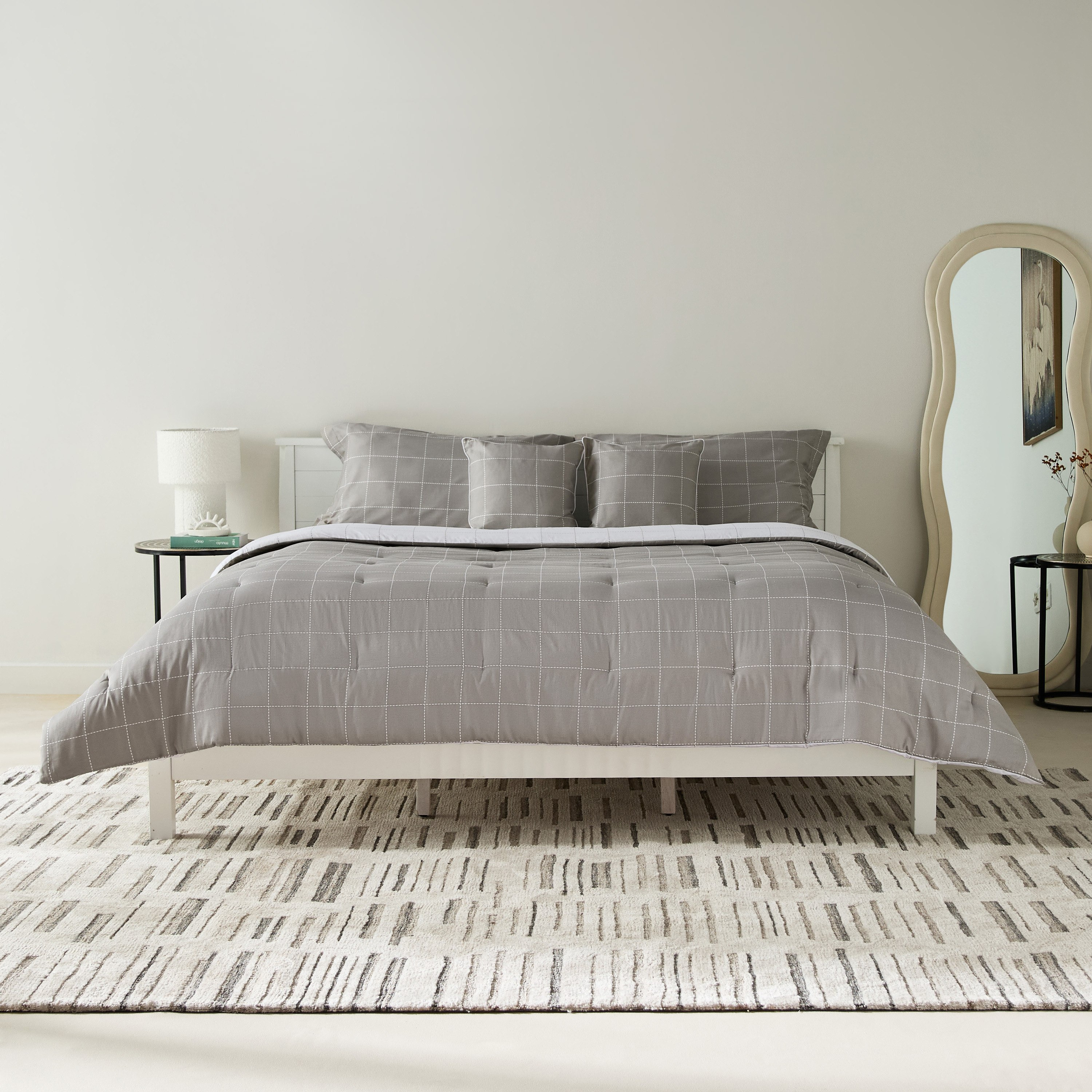 Lavish Blokify 5-Piece Printed Cotton King Comforter Set - 220X240 cm-hbxhomeware-hbxbedroom-image-3