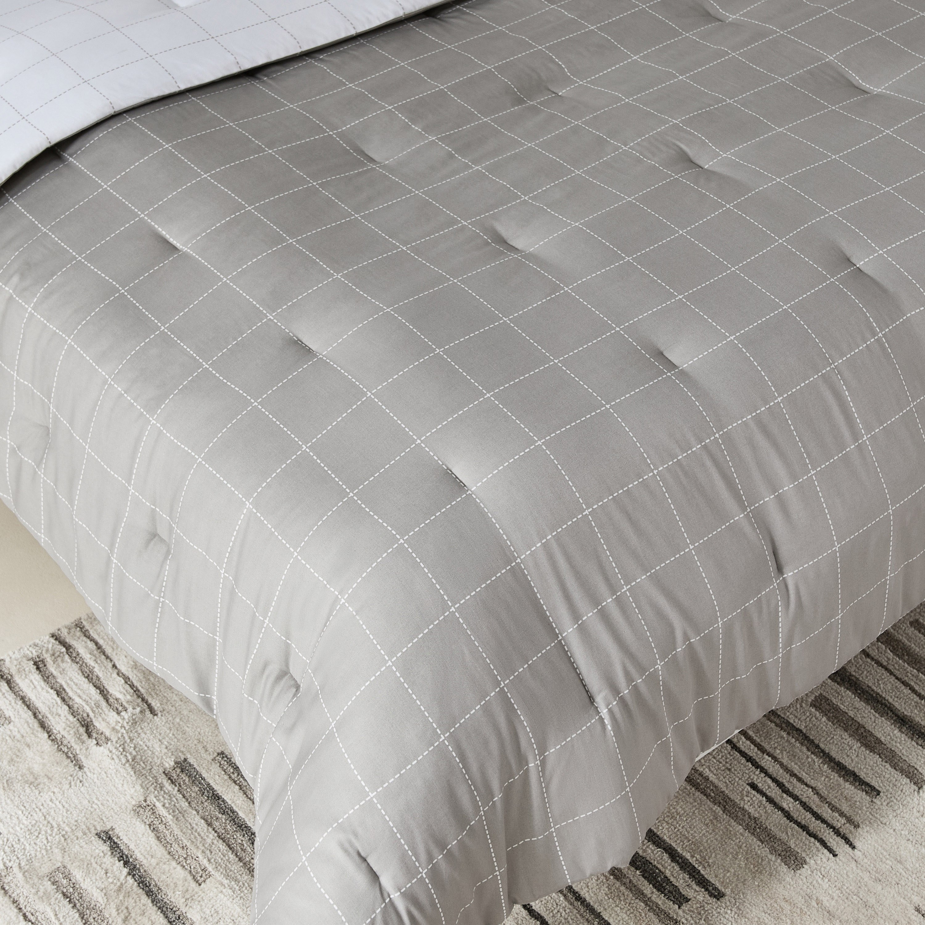 Lavish Blokify 5-Piece Printed Cotton King Comforter Set - 220X240 cm-hbxhomeware-hbxbedroom-image-4