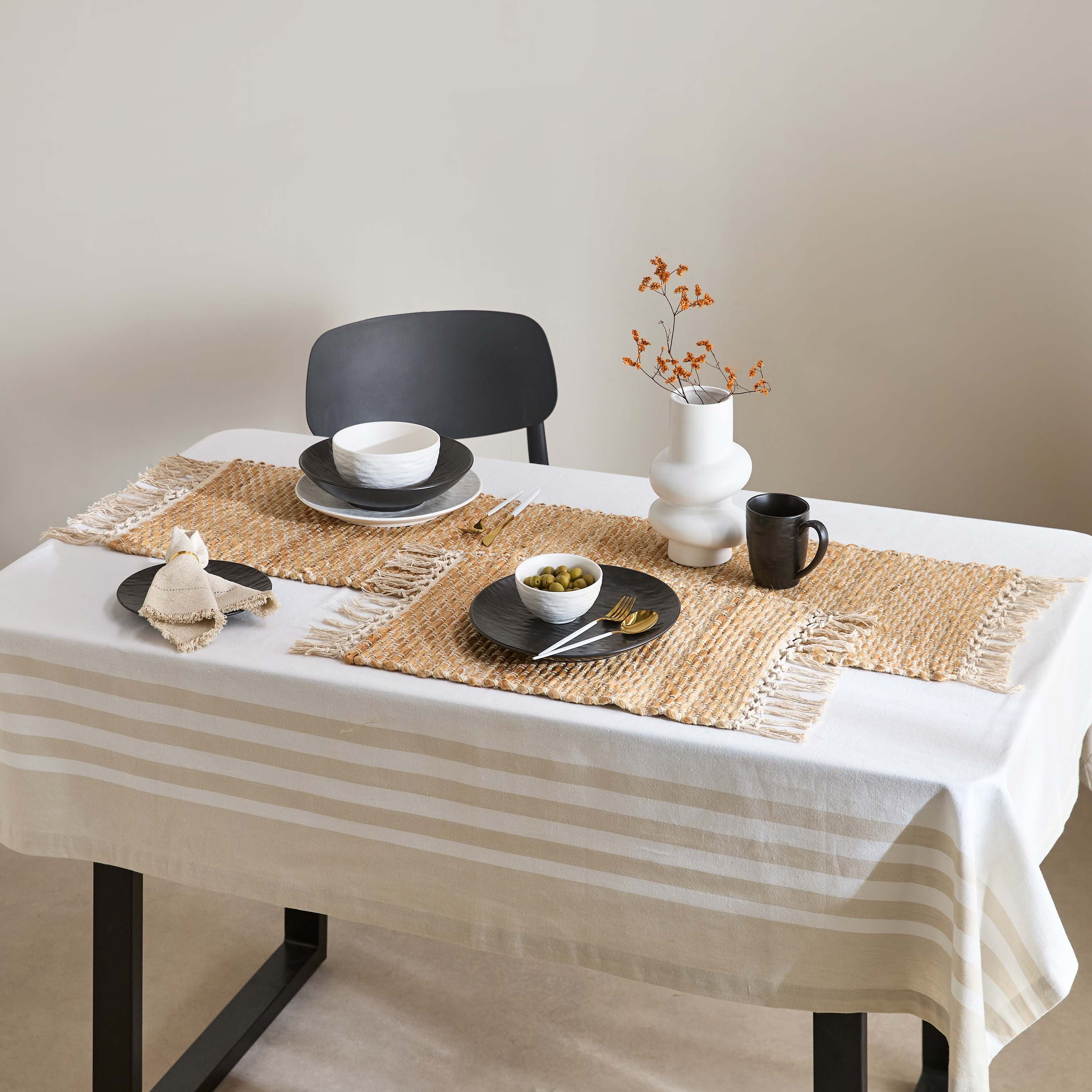 لبادة صحون منسوجة من القطن والقنب - 35×48 سم-hbxdecorandfurnishings-homefurnishings-tablelinens-image-4
