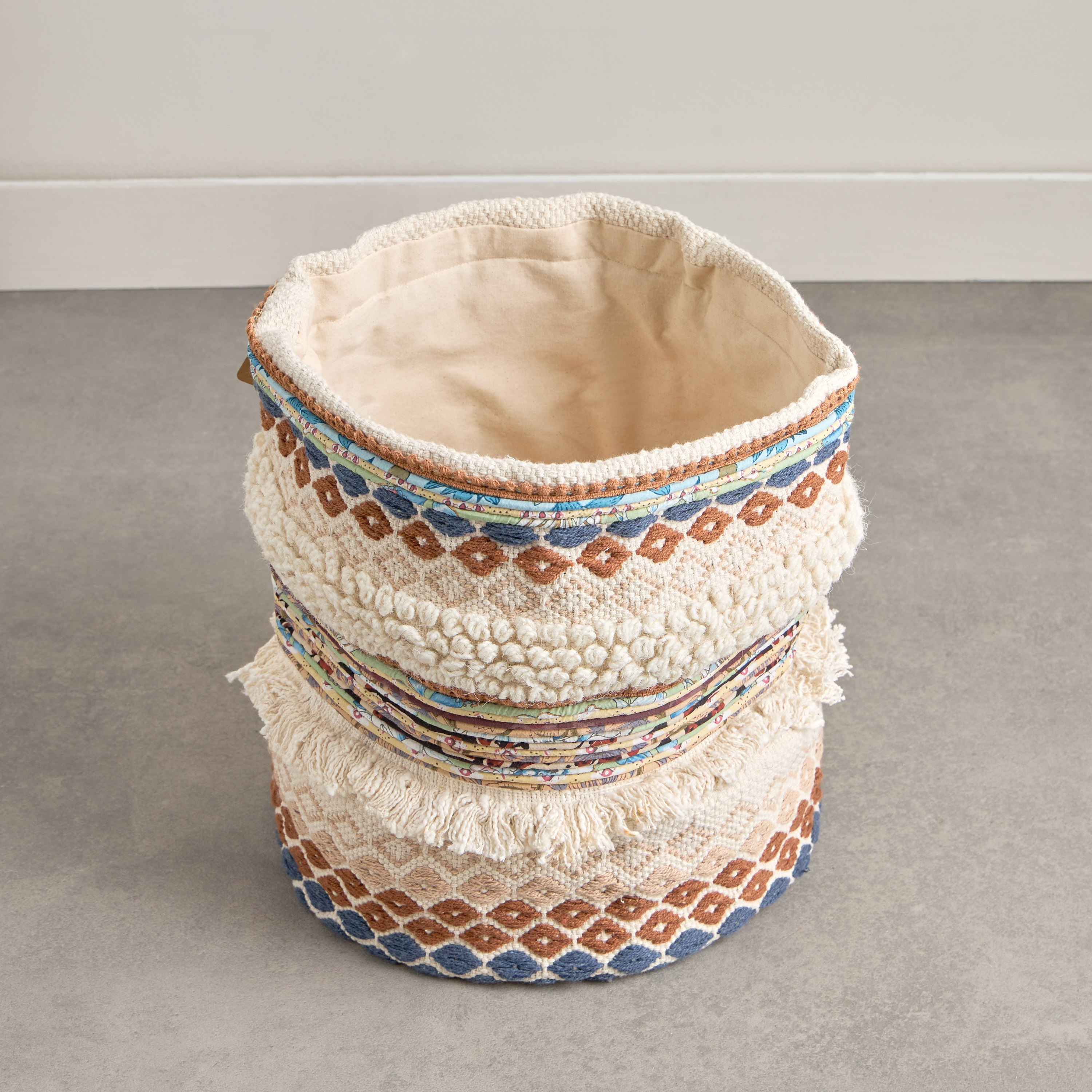 Noir Premium Cotton Basket - 30x30x36 cm-hbxbedroom-bedroomaccessories-bedroomstorage-image-2