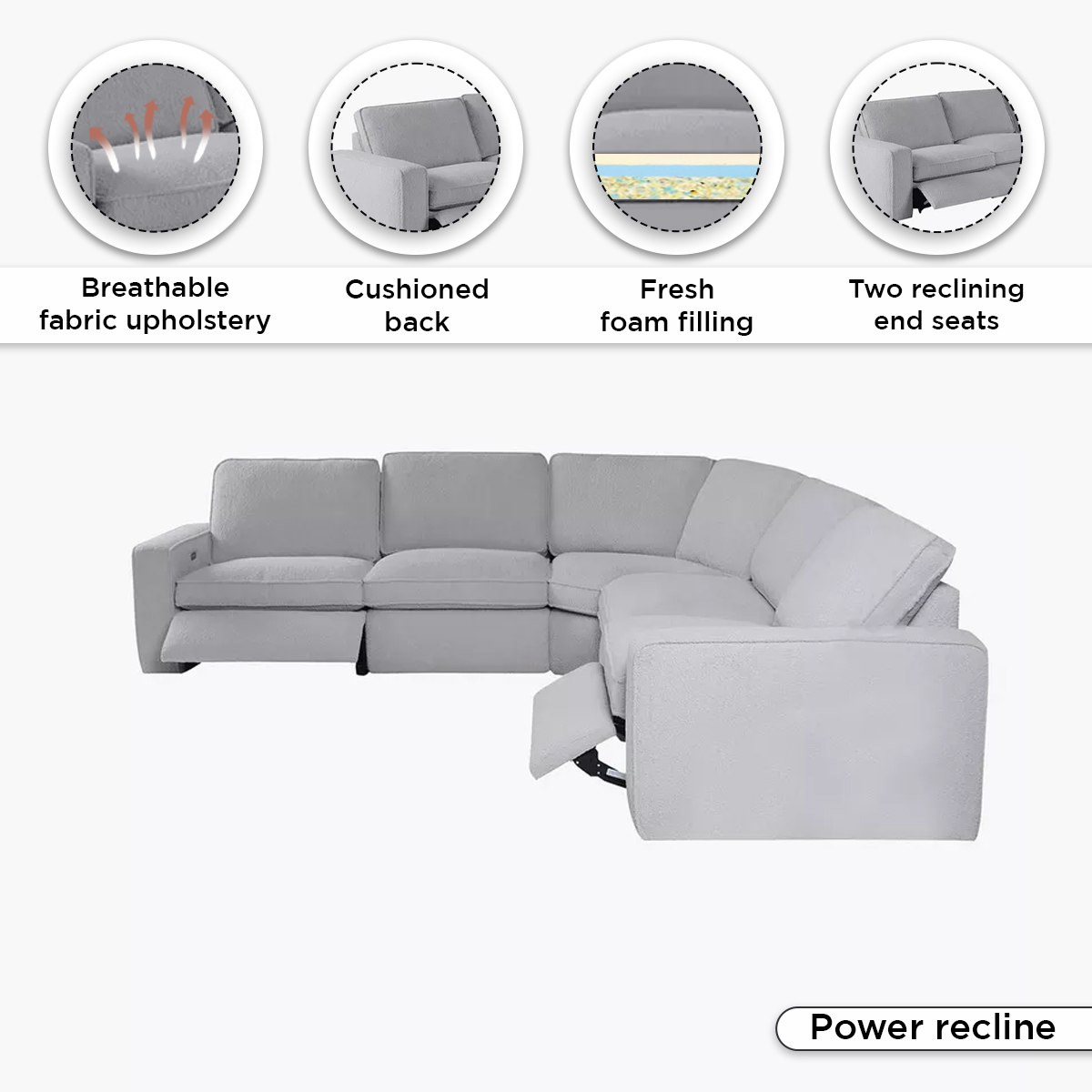 كنبة استرخاء ركنية 5 مقاعد قماش بـ2 مقعد قابلين للضبط كهربياً من كلايتون-hbxlivingroom-sofasandarmchairs-cornersofas-image-5