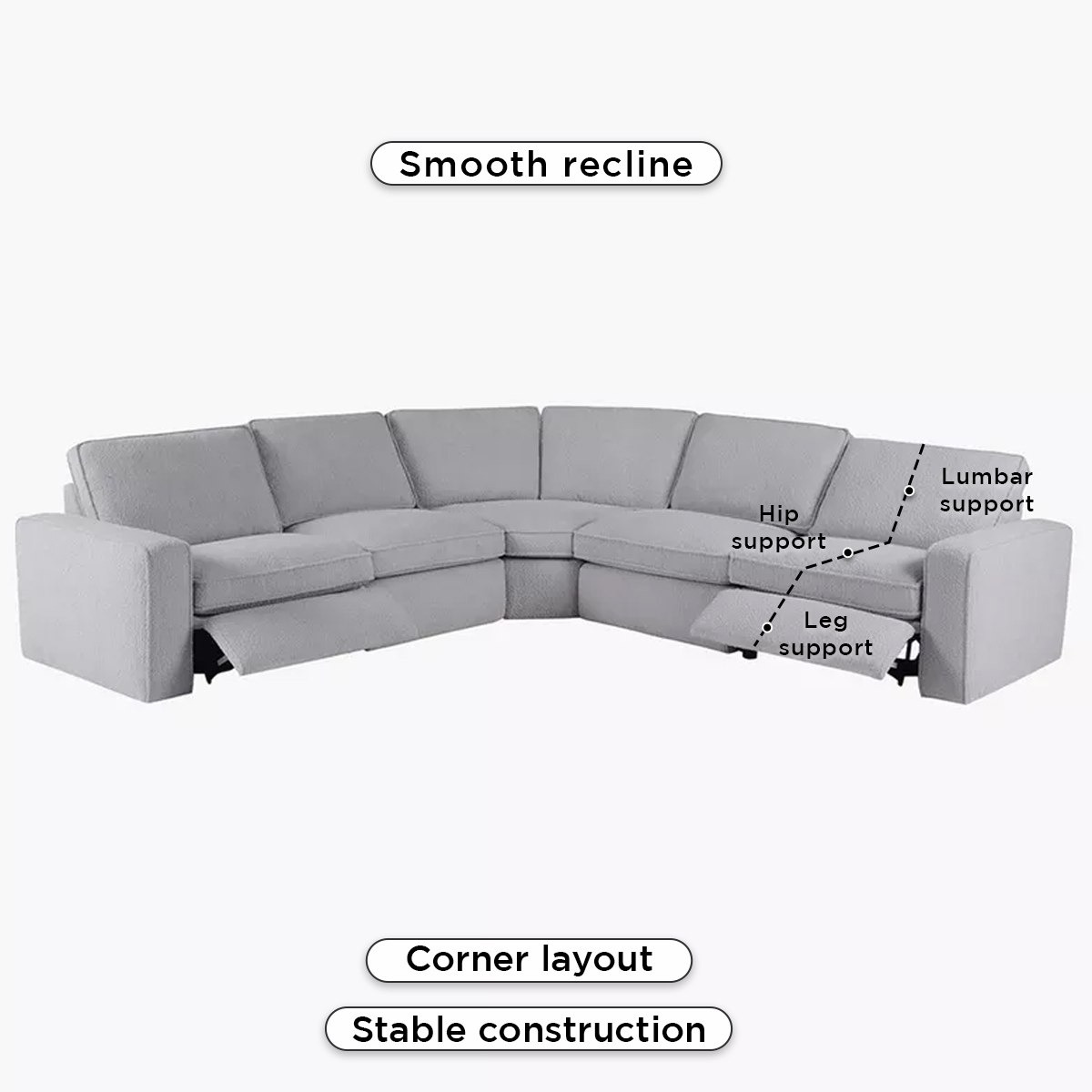 كنبة استرخاء ركنية 5 مقاعد قماش بـ2 مقعد قابلين للضبط كهربياً من كلايتون-hbxlivingroom-sofasandarmchairs-cornersofas-image-6