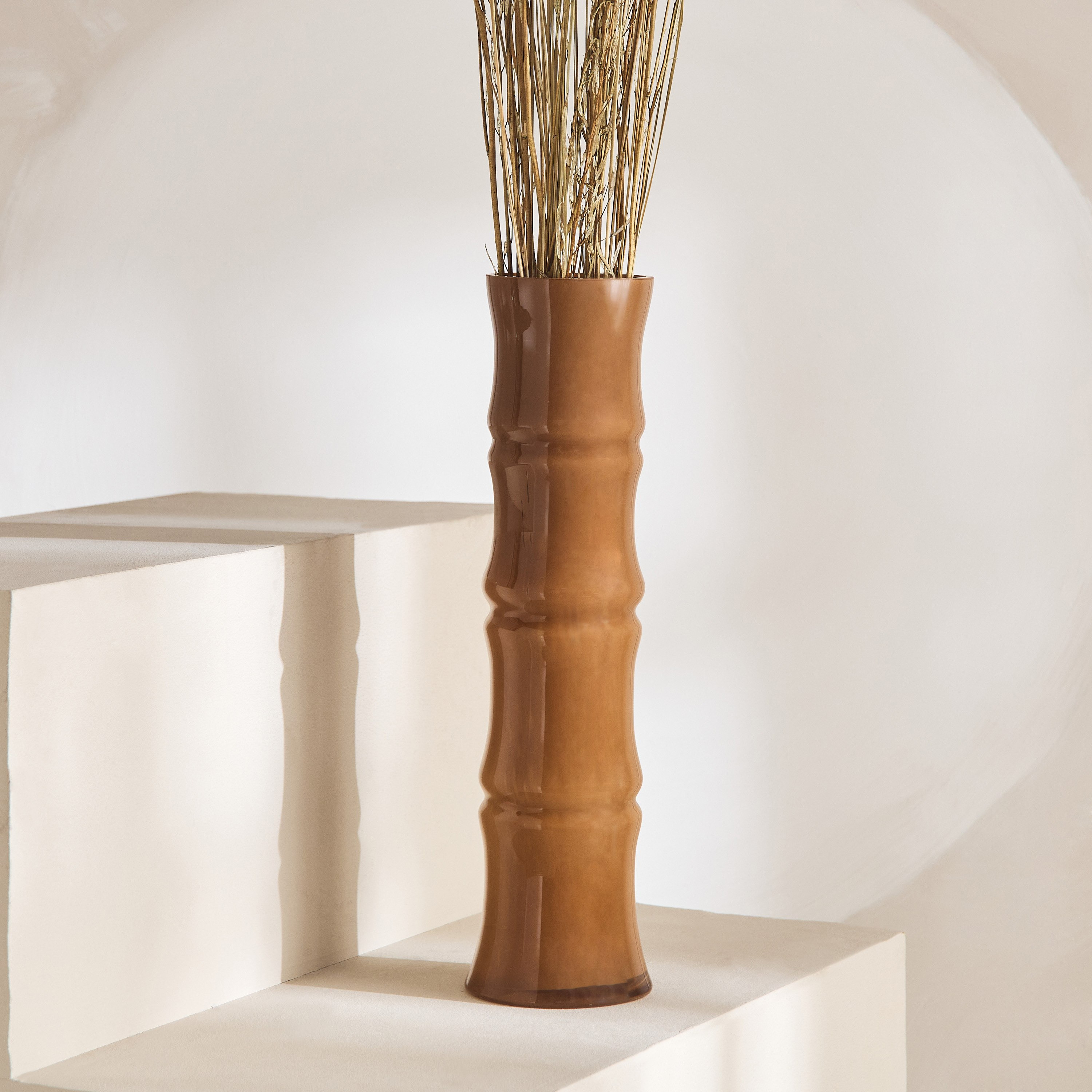 مزهرية زجاج بارزة الملمس من ليمونت - 10x10x40 سم-hbxhomeware-hbxdecorandfurnishings-image-1