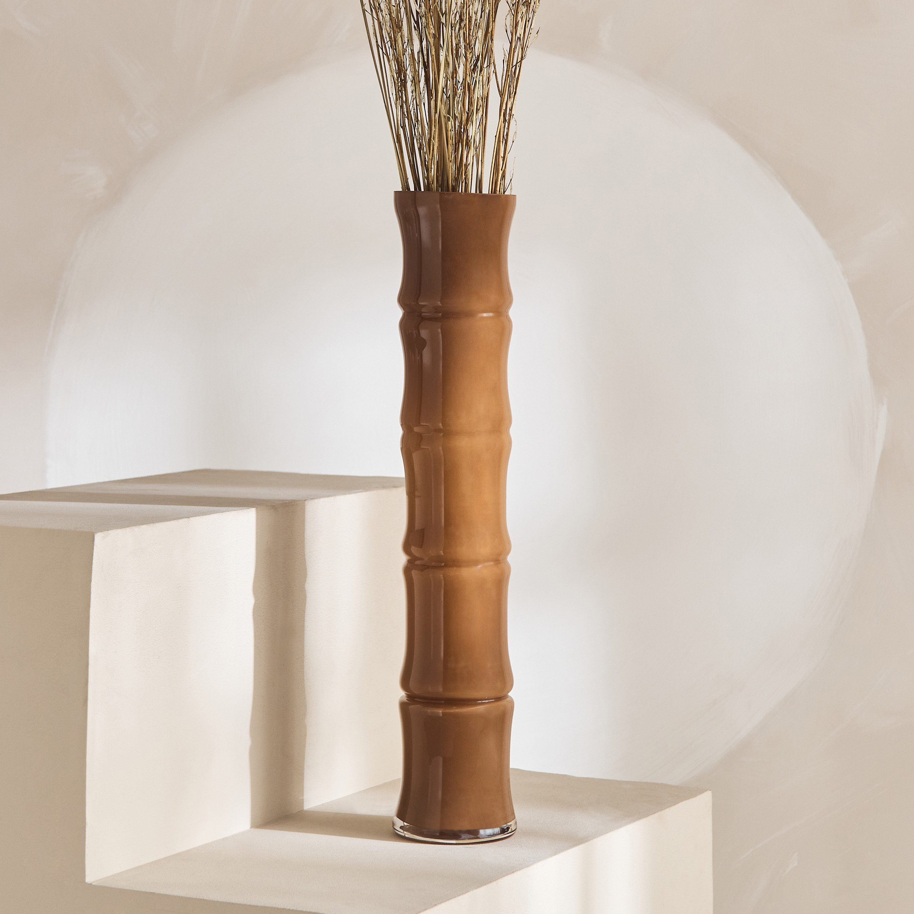 Lemont Texture Glass Vase - 10x10x50 cm-hbxhomeware-hbxdecorandfurnishings-image-1