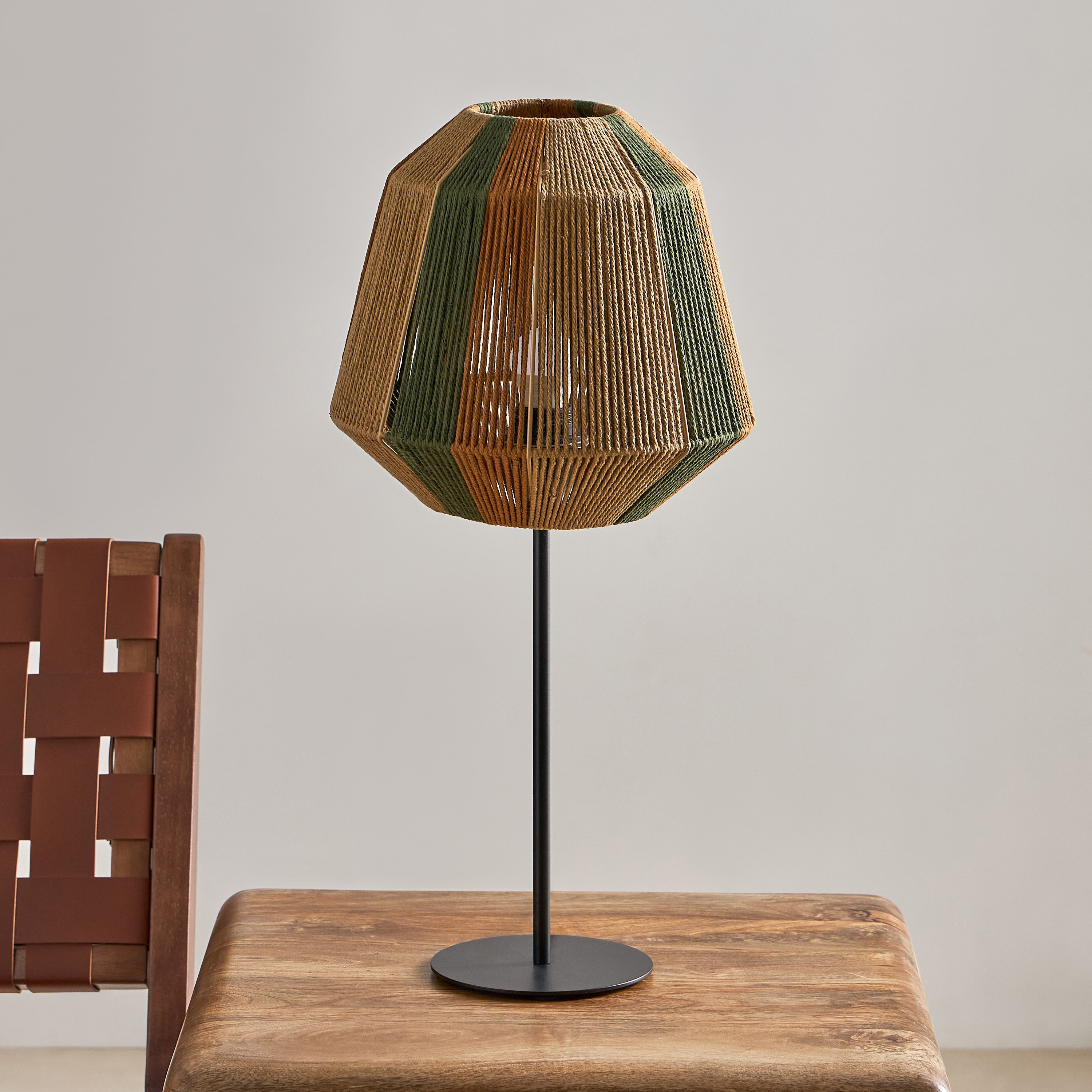 مصباح طاولة معدن إي27 مع غطاء حبل قطني من كوليت - 29x29x59.5 سم-hbxbedroom-lighting-tablelamps-image-1