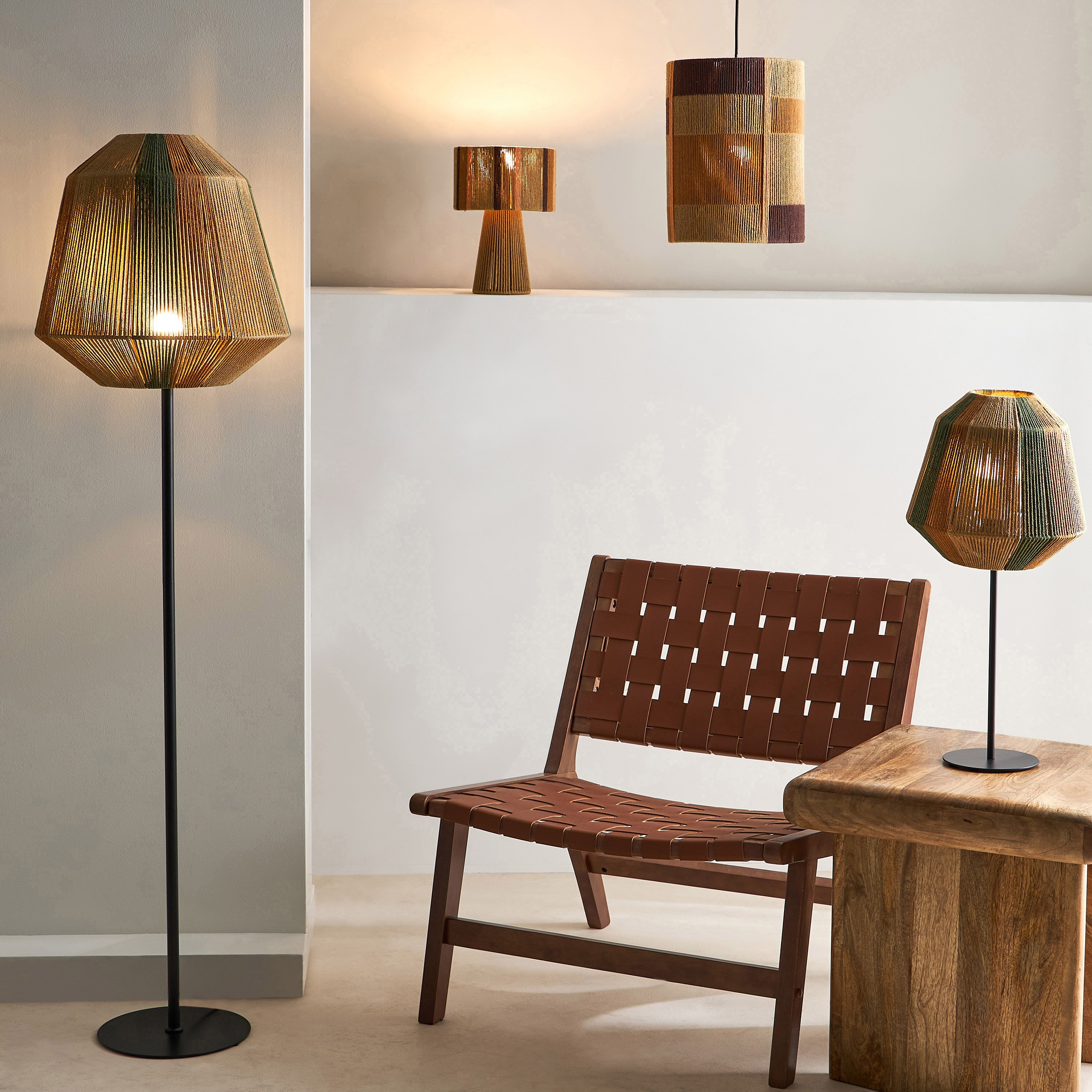 مصباح طاولة معدن إي27 مع غطاء حبل قطني من كوليت - 29x29x59.5 سم-hbxbedroom-lighting-tablelamps-image-6