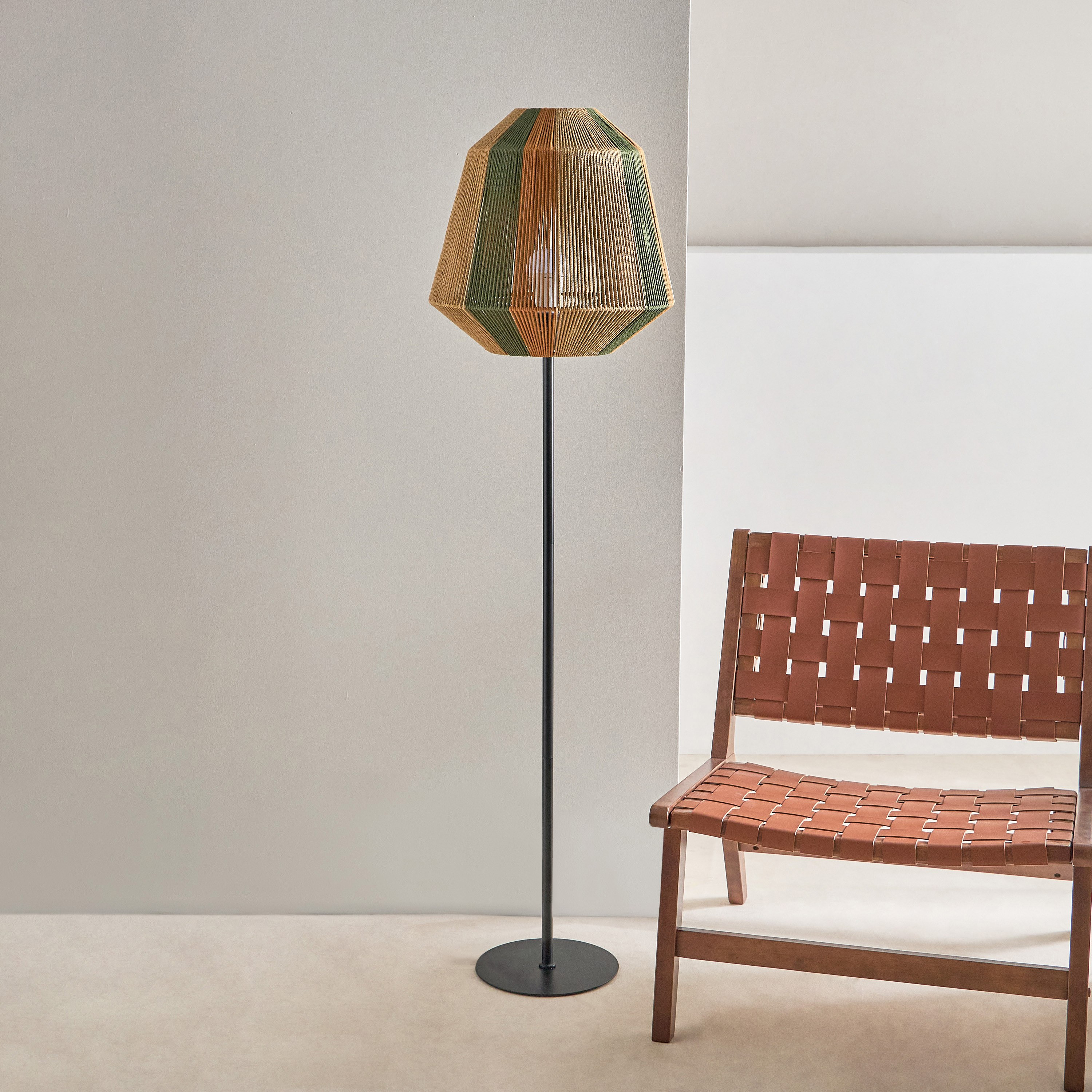 مصباح أرضية إي27 معدن بغطاء حبل قطني من كوليت - 40x40x145 سم-hbxhomeware-hbxlivingroom-image-1