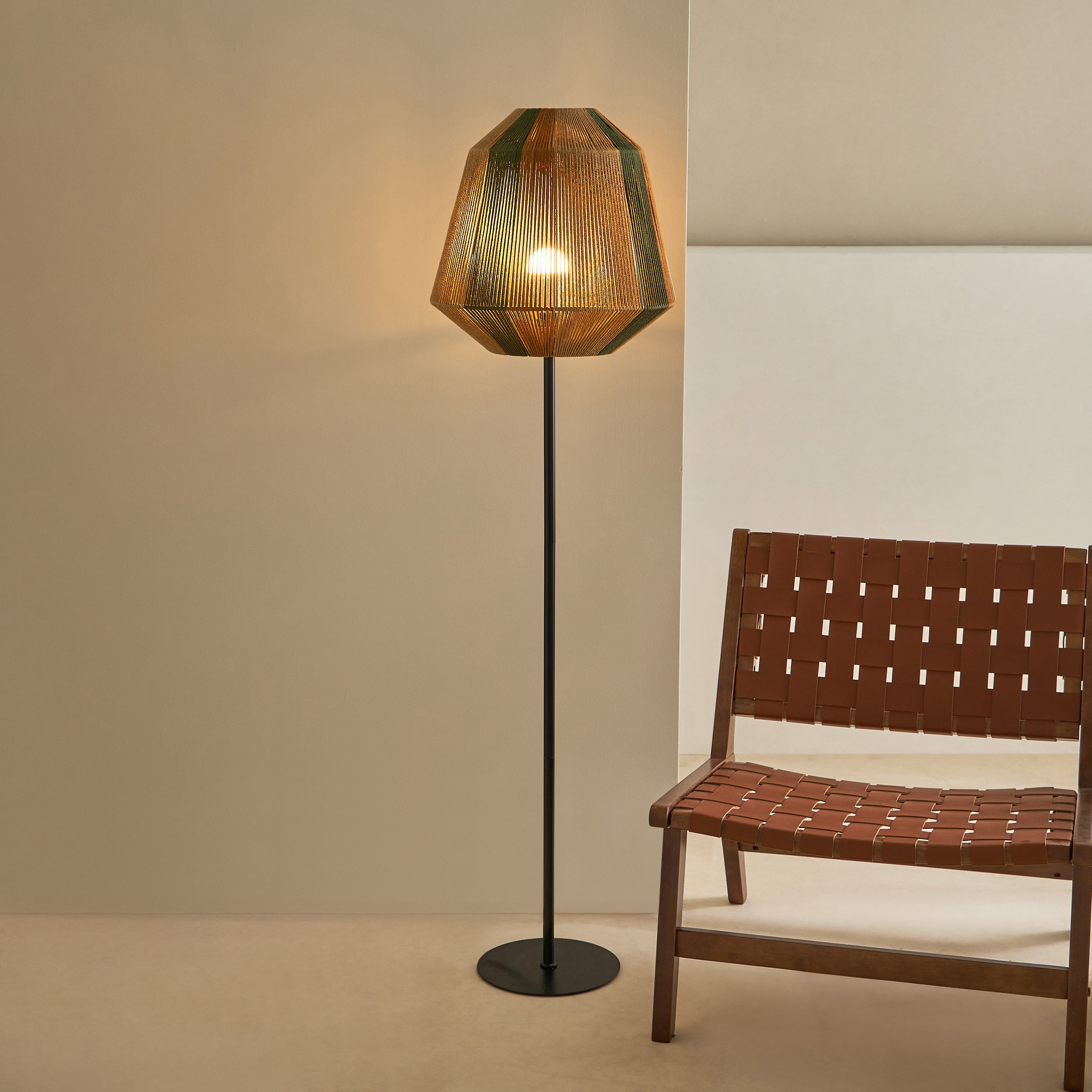 مصباح أرضية إي27 معدن بغطاء حبل قطني من كوليت - 40x40x145 سم-hbxhomeware-hbxlivingroom-image-2
