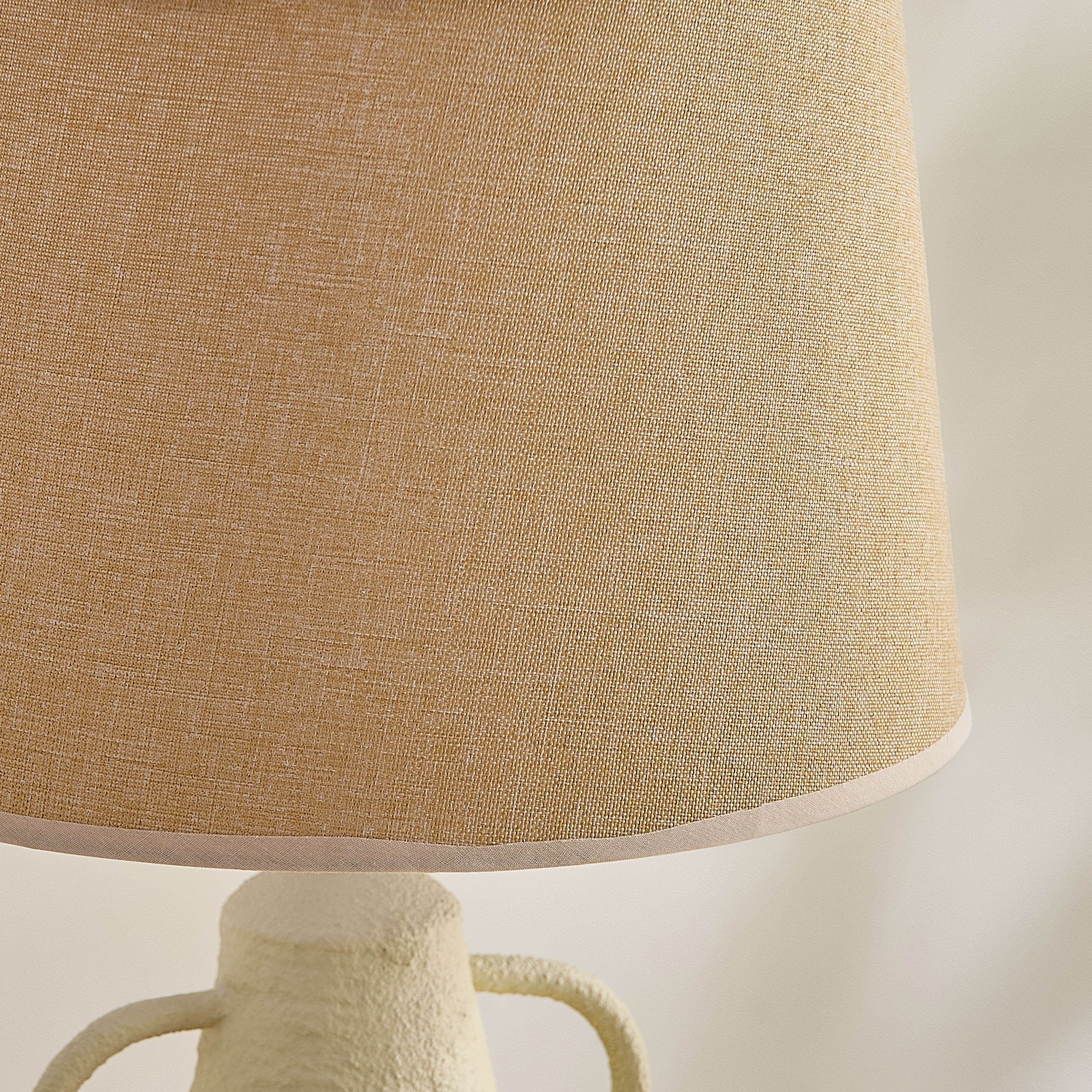 Collett Paper Mache E27 Table Lamp with Linen Shade - 30x30x49.5 cm-hbxbedroom-lighting-tablelamps-image-3
