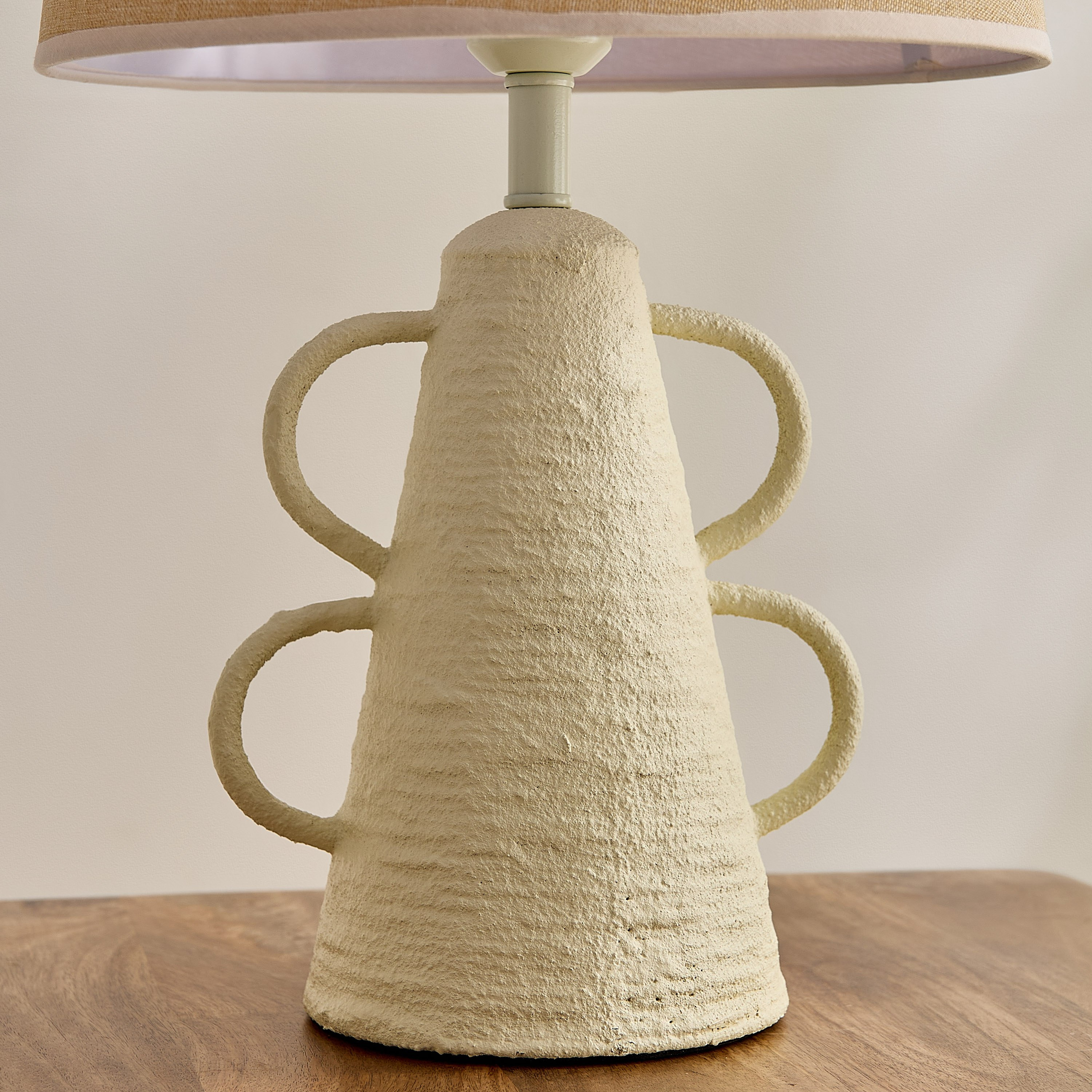 Collett Paper Mache E27 Table Lamp with Linen Shade - 30x30x49.5 cm-hbxbedroom-lighting-tablelamps-image-4