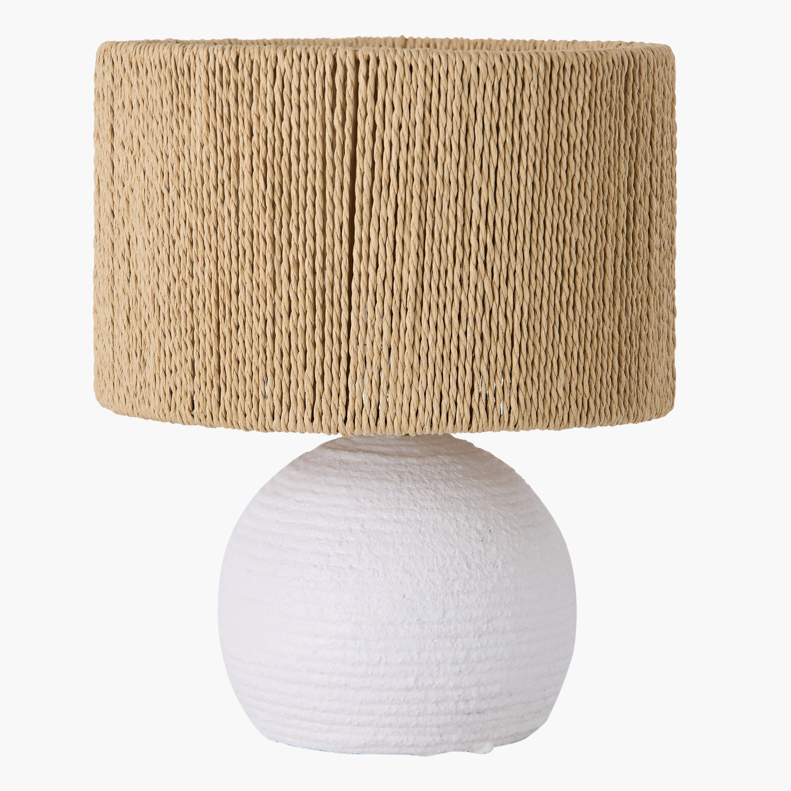 Collett E27 Paper Mache Table Lamp with Rope Shade - 20.5x20.5x26 cm-hbxbedroom-lighting-tablelamps-image-7