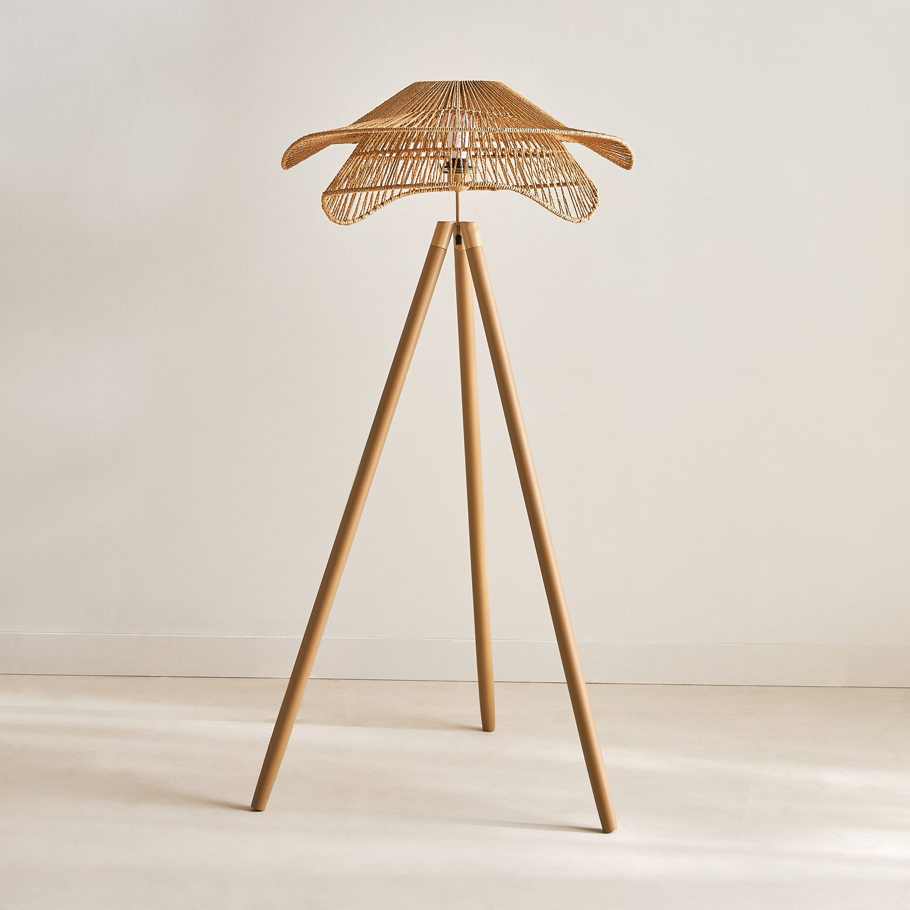 Collett E27 Wooden Tripod Floor Lamp with Rope Shade - 69.5x69.5x146 cm-PROMO_HB_AE_B1G1_250925-image-1