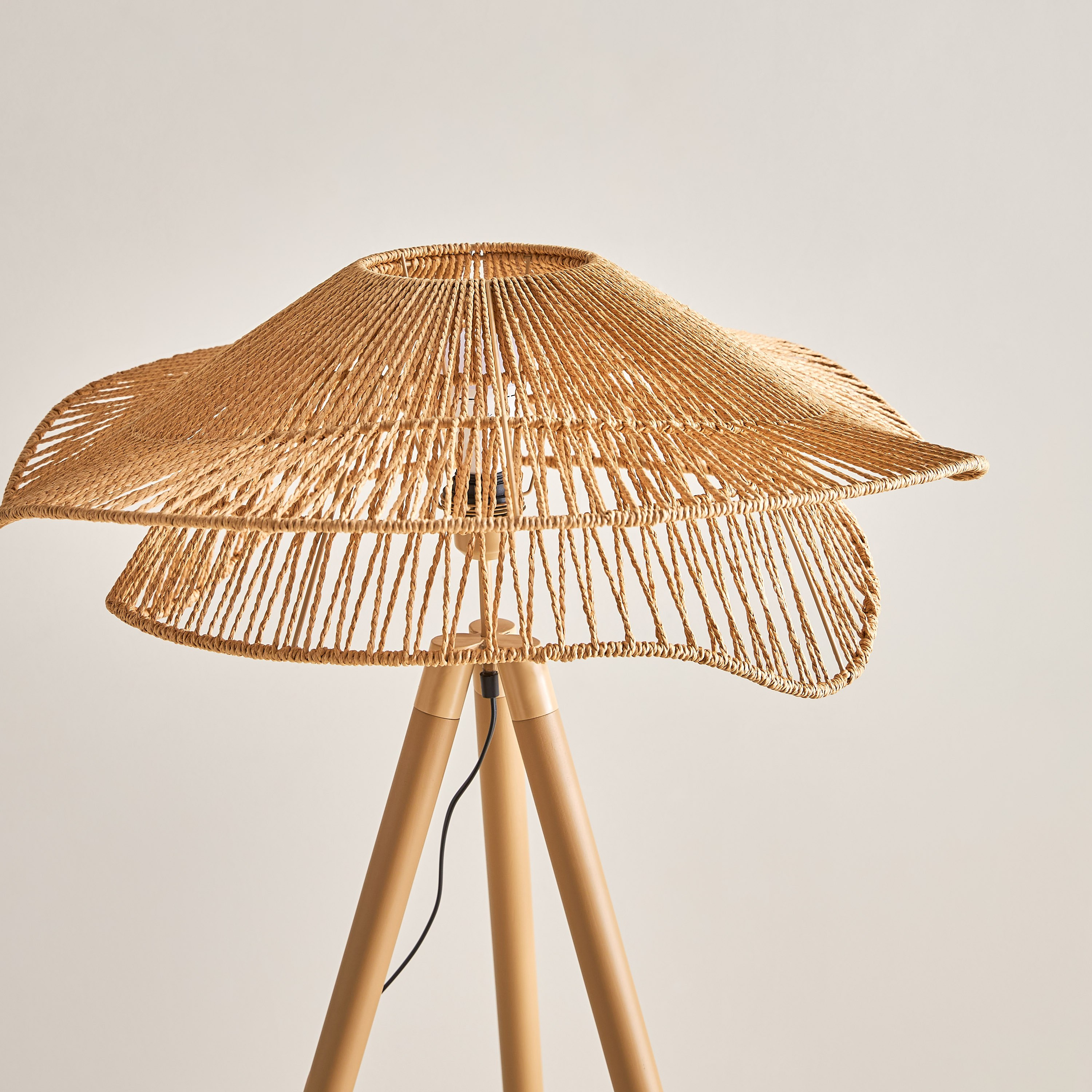 Collett E27 Wooden Tripod Floor Lamp with Rope Shade - 69.5x69.5x146 cm-PROMO_HB_AE_B1G1_250925-image-3