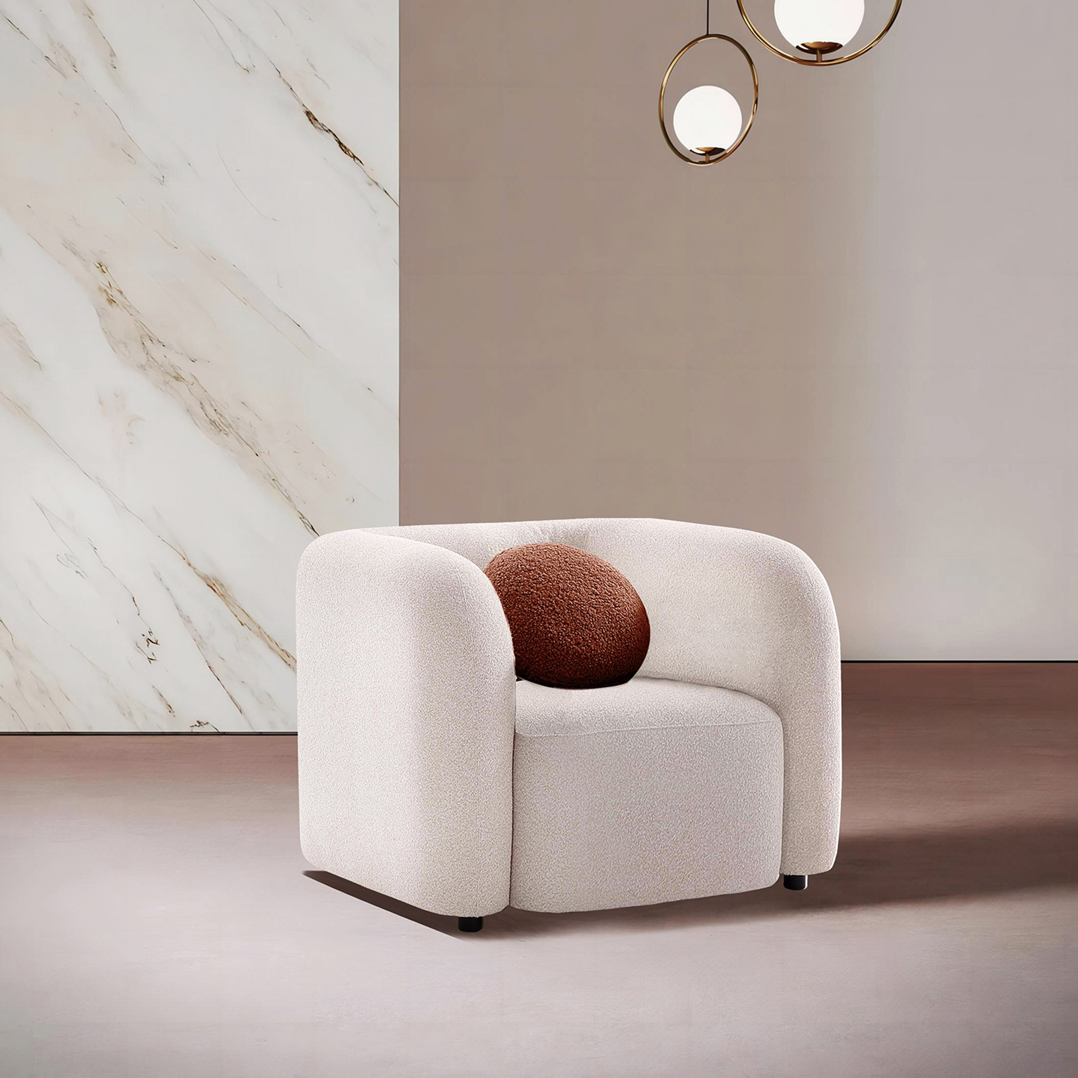 Seoul NXT Fabric Armchair Sofa with 1 Round and Cylindrical Pillow-hbxlivingroom-sofasandarmchairs-sofas-image-1