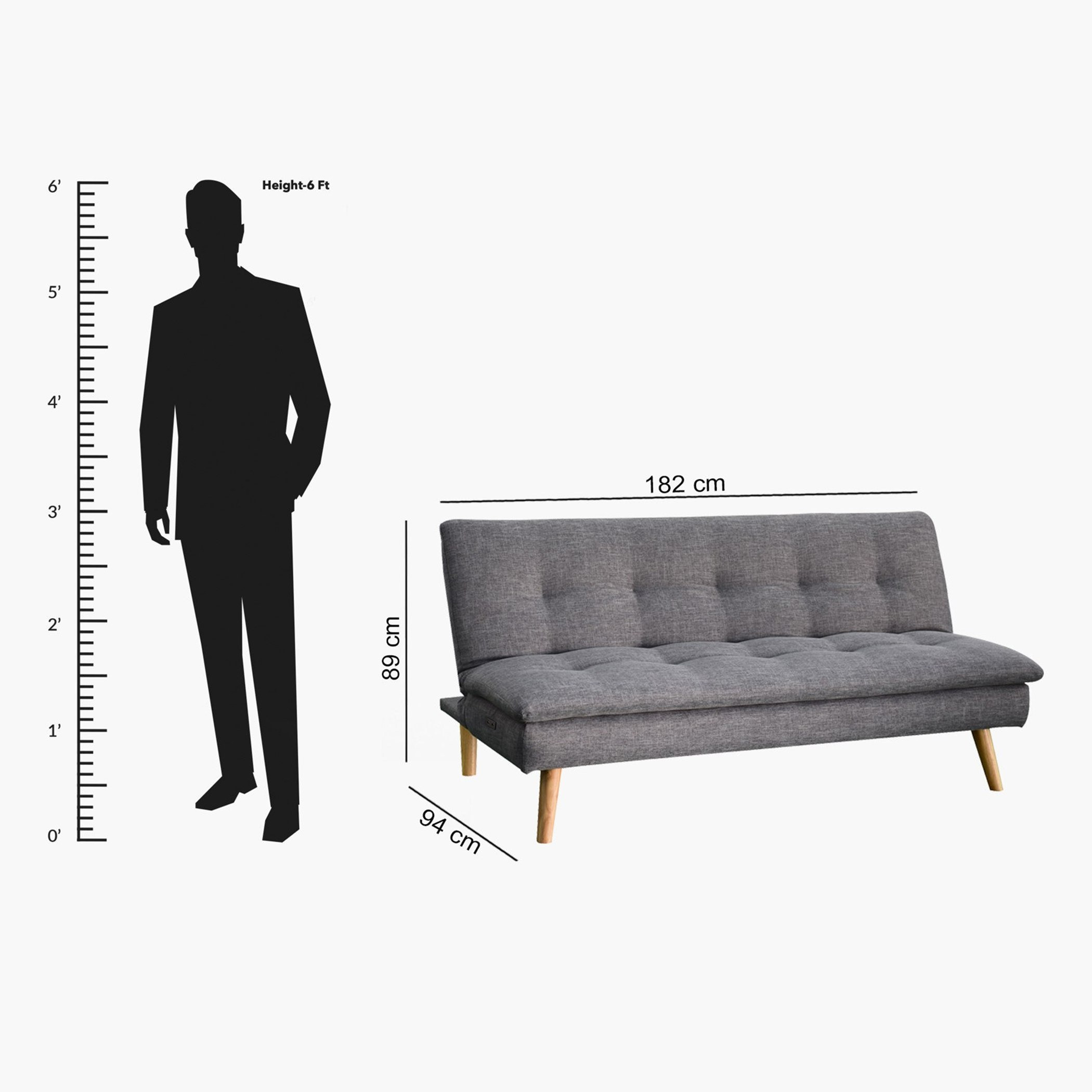 Melvin 3-Seater Fabric Sofa Bed with USB Port-hbxfurniture-sofasandarmchairs-sofabeds-image-12