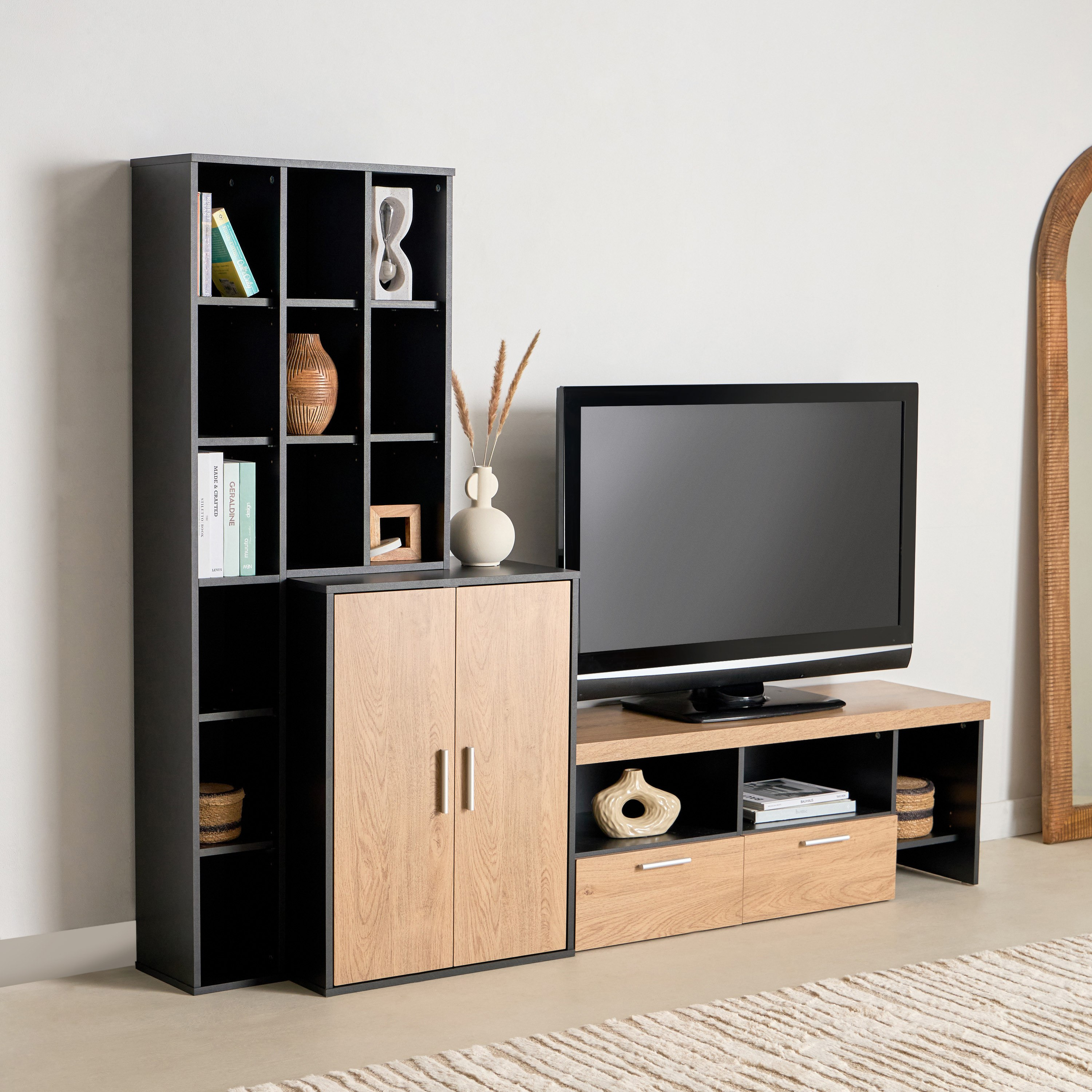 وحدة حائط للأجهزة حتى 50 بوصة 1.2 متر من أيكون نكست-hbxlivingroom-mediaunitsandstorage-wallunits-image-1